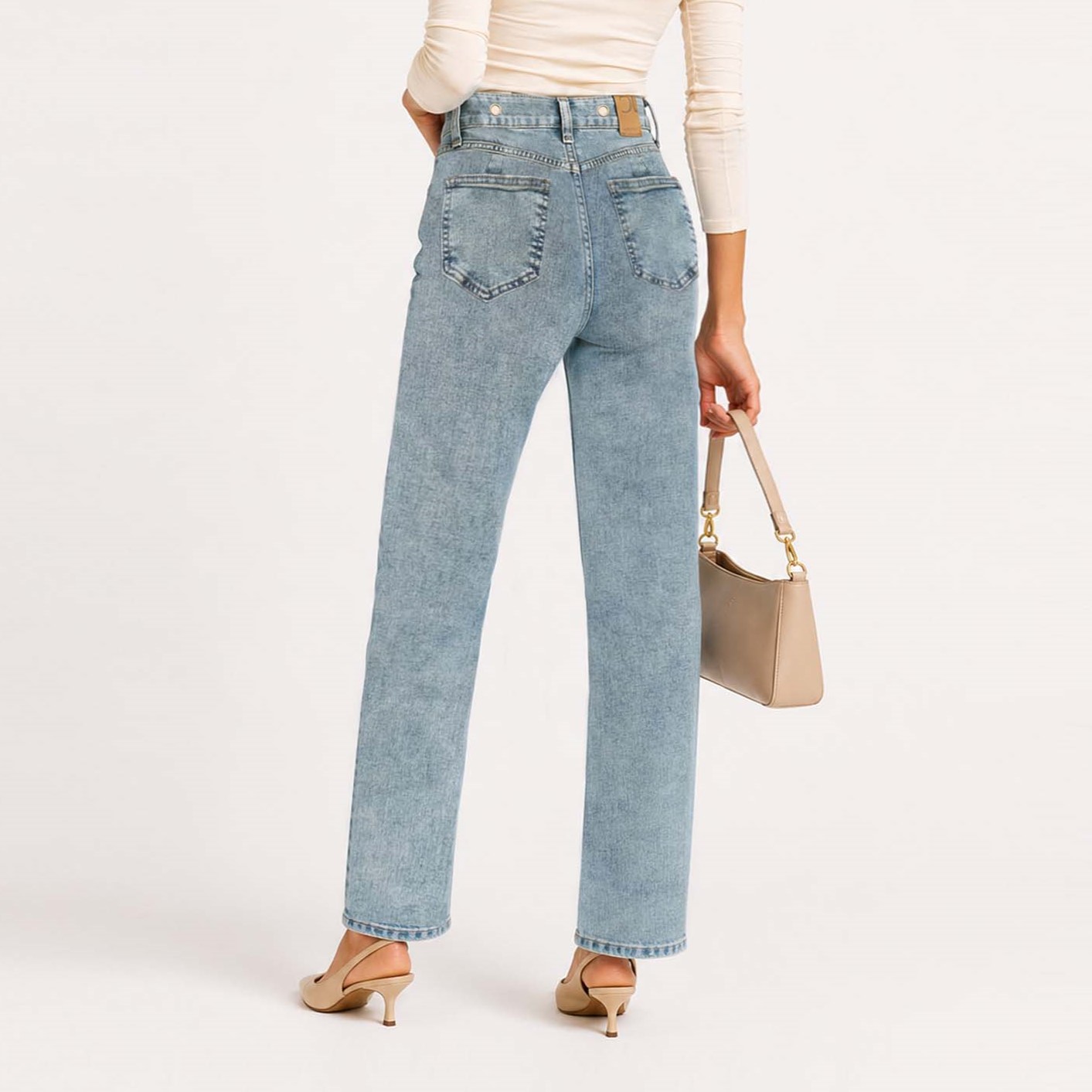 JEAN STRAIGHT PARA MUJER COTTONS JEANS MARA PETITE - 4