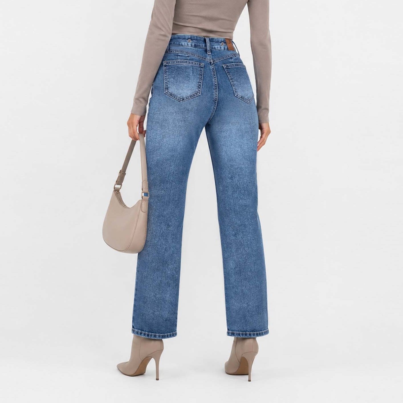 JEAN STRAIGHT PARA MUJER COTTONS JEANS MARA PETITE - 4