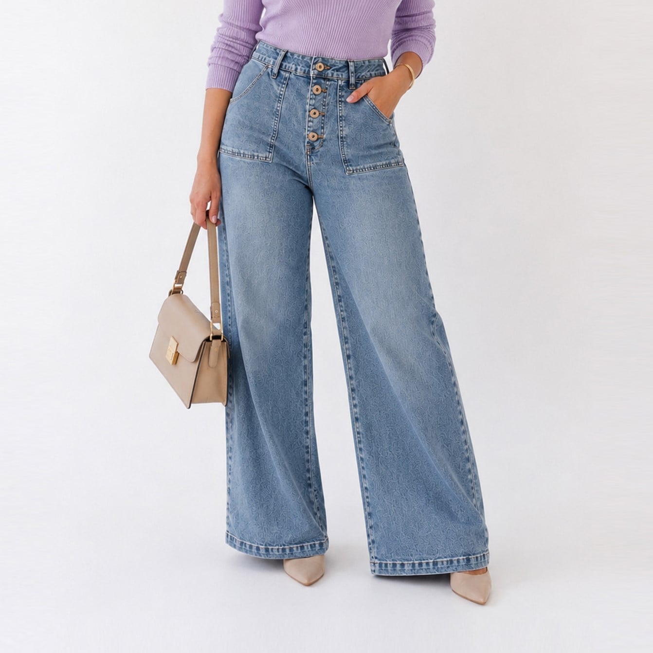 JEAN WIDE LEG PARA MUJER COTTONS JEANS MAYA PETITE - 1