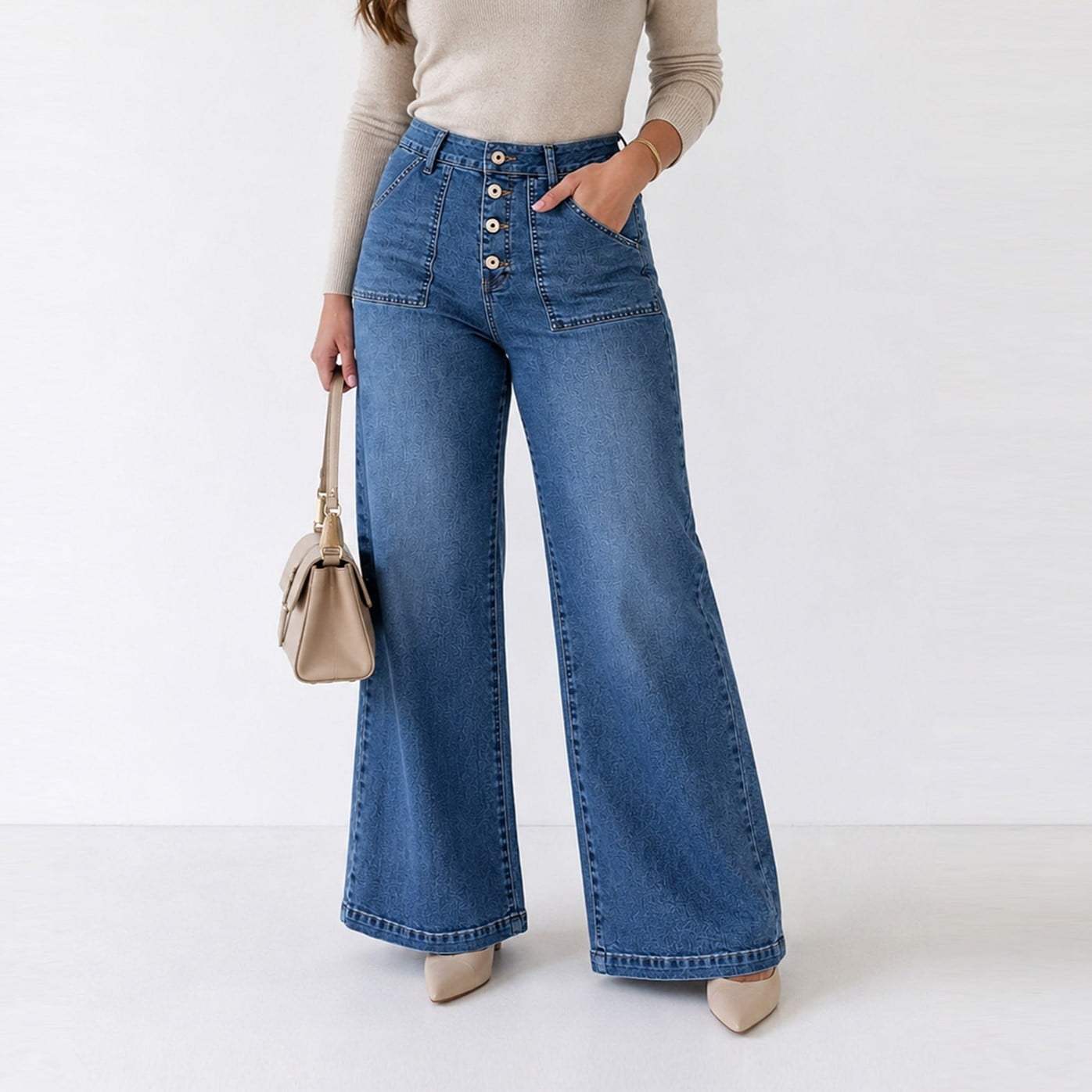 JEAN WIDE LEG PARA MUJER COTTONS JEANS MAYA PETITE - 1