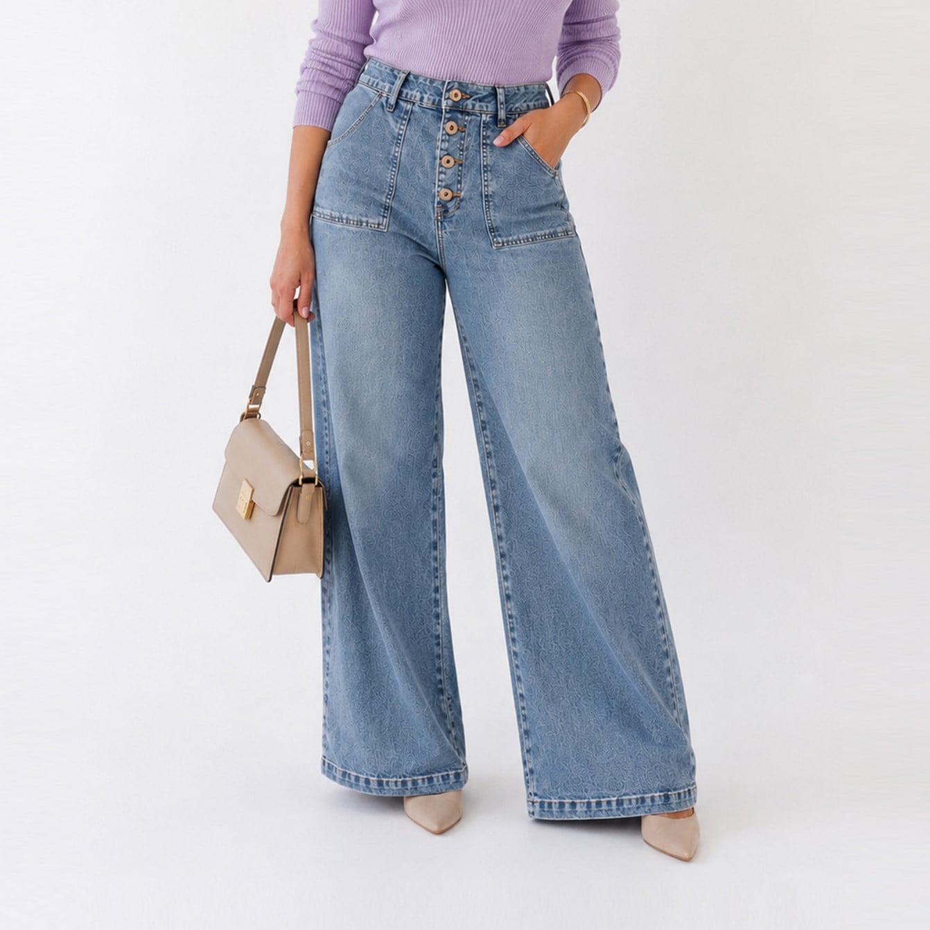 JEAN WIDE LEG PARA MUJER COTTONS JEANS MAYA PETITE - 1