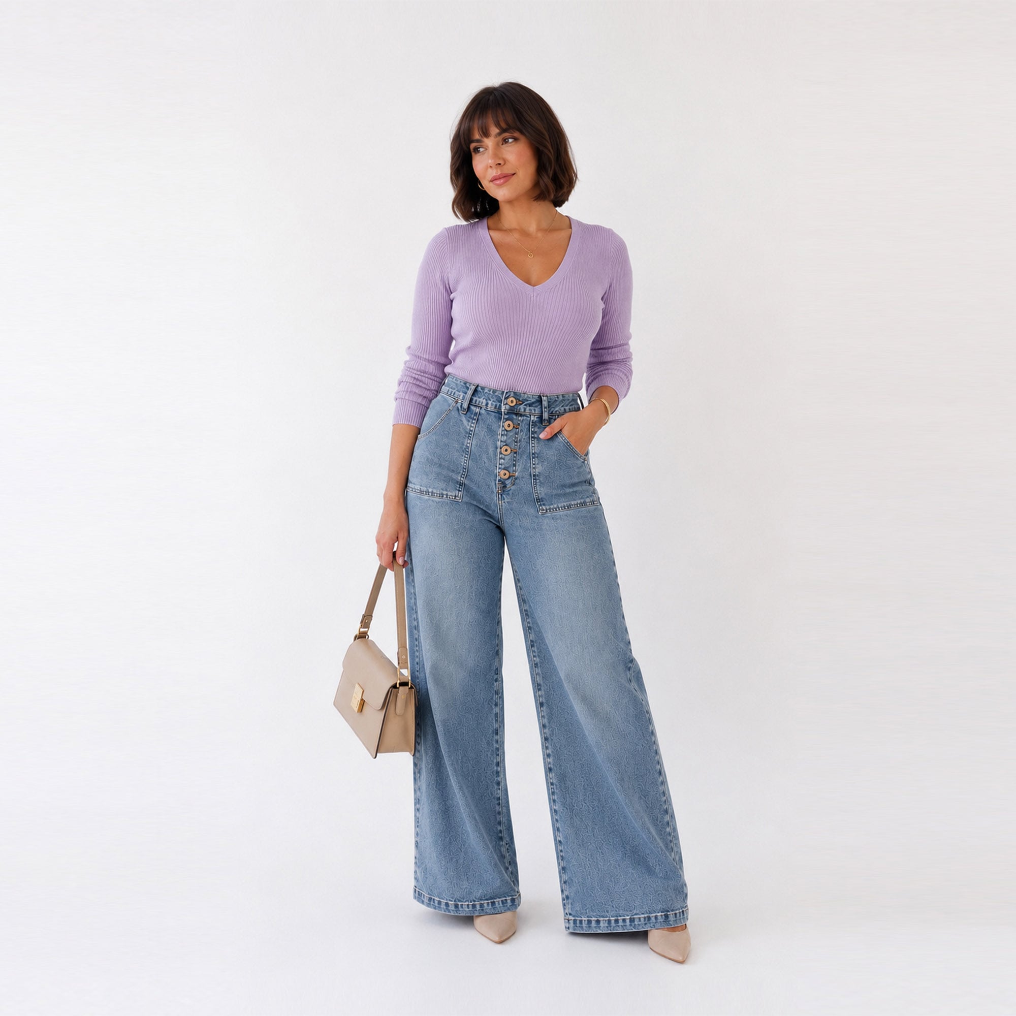 JEAN WIDE LEG PARA MUJER COTTONS JEANS MAYA PETITE - 2