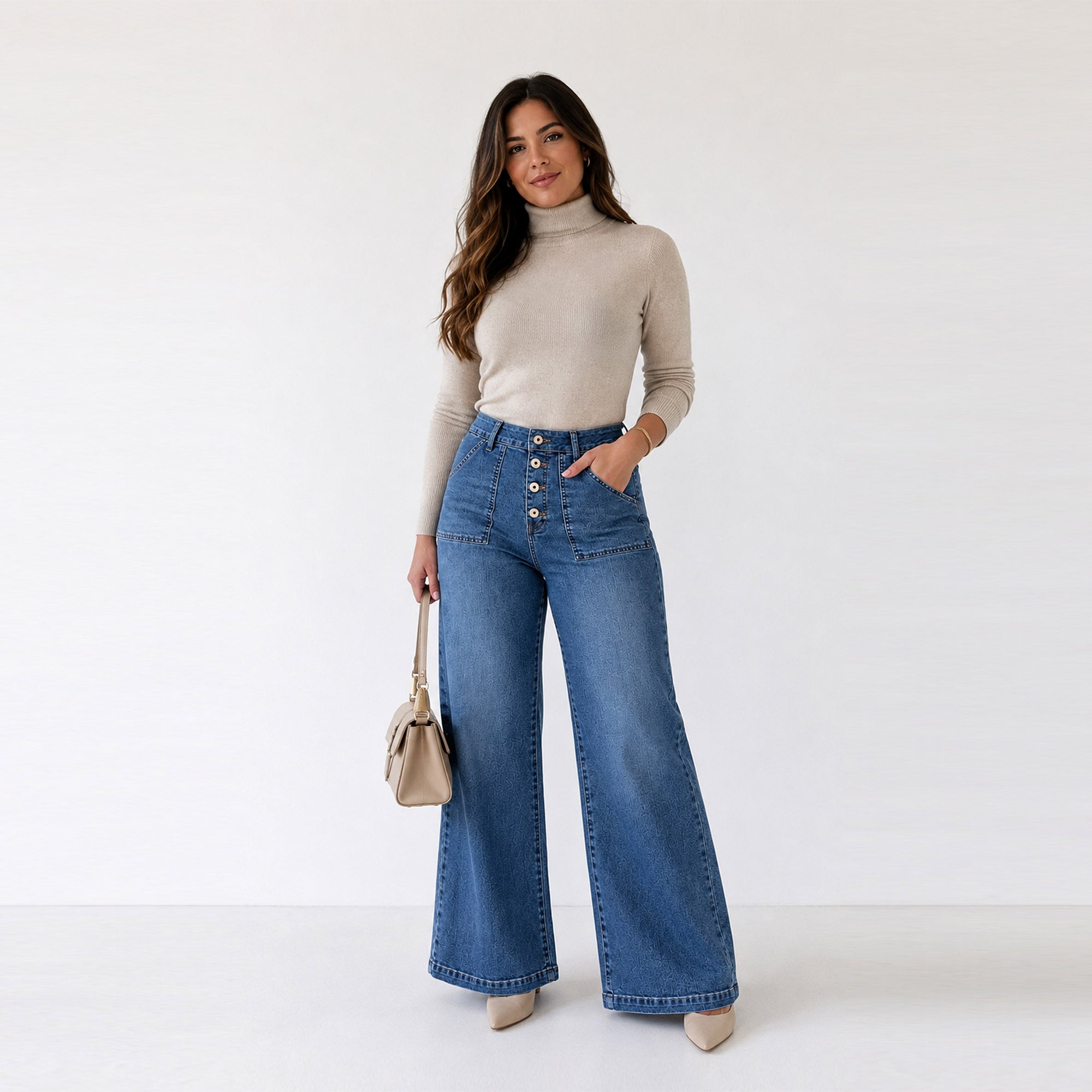 JEAN WIDE LEG PARA MUJER COTTONS JEANS MAYA PETITE - 2