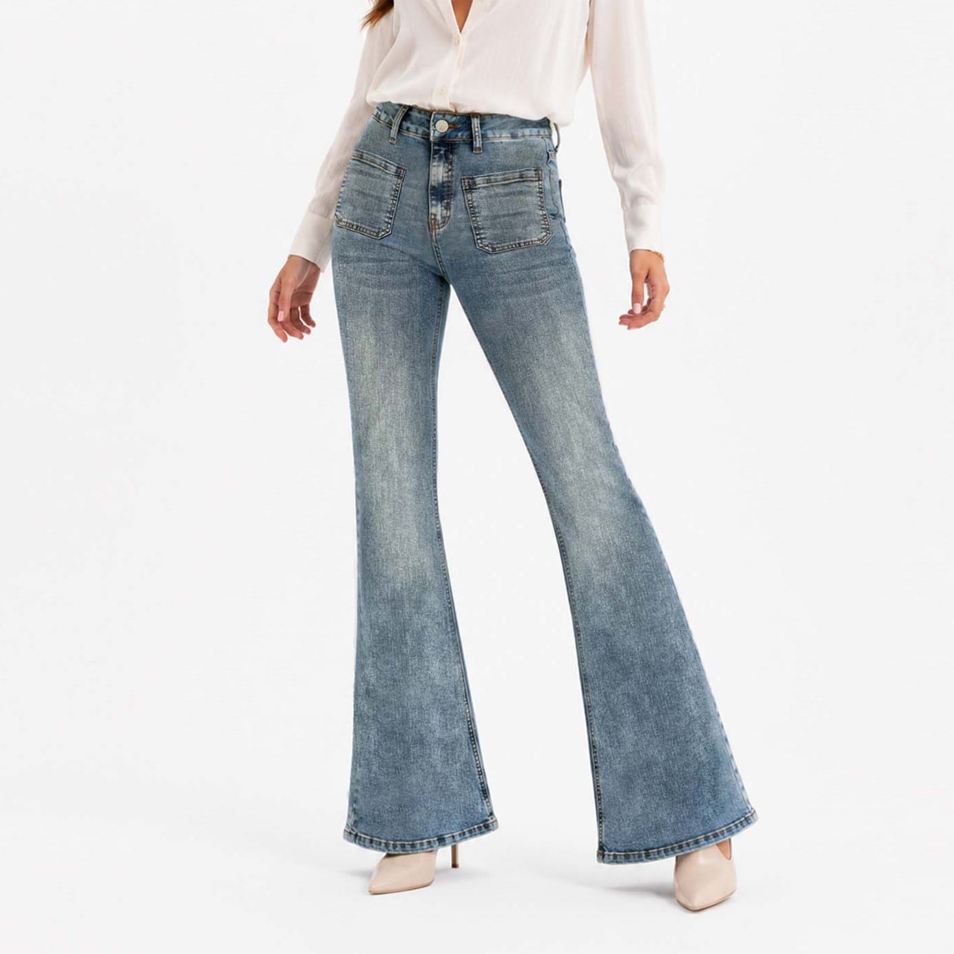 JEAN FLARE PARA MUJER COTTONS JEANS PRIA PETITE - 1
