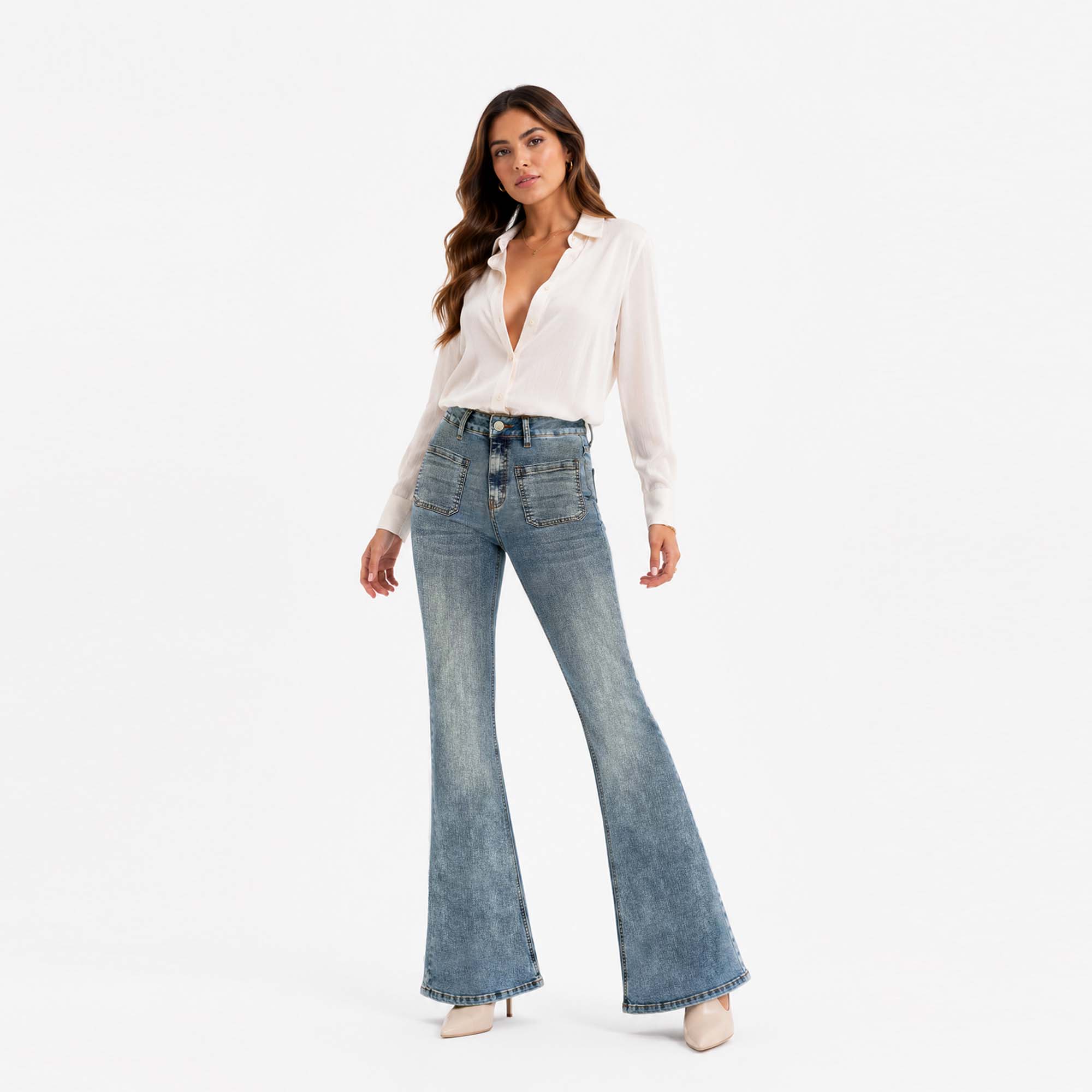 JEAN FLARE PARA MUJER COTTONS JEANS PRIA PETITE - 2