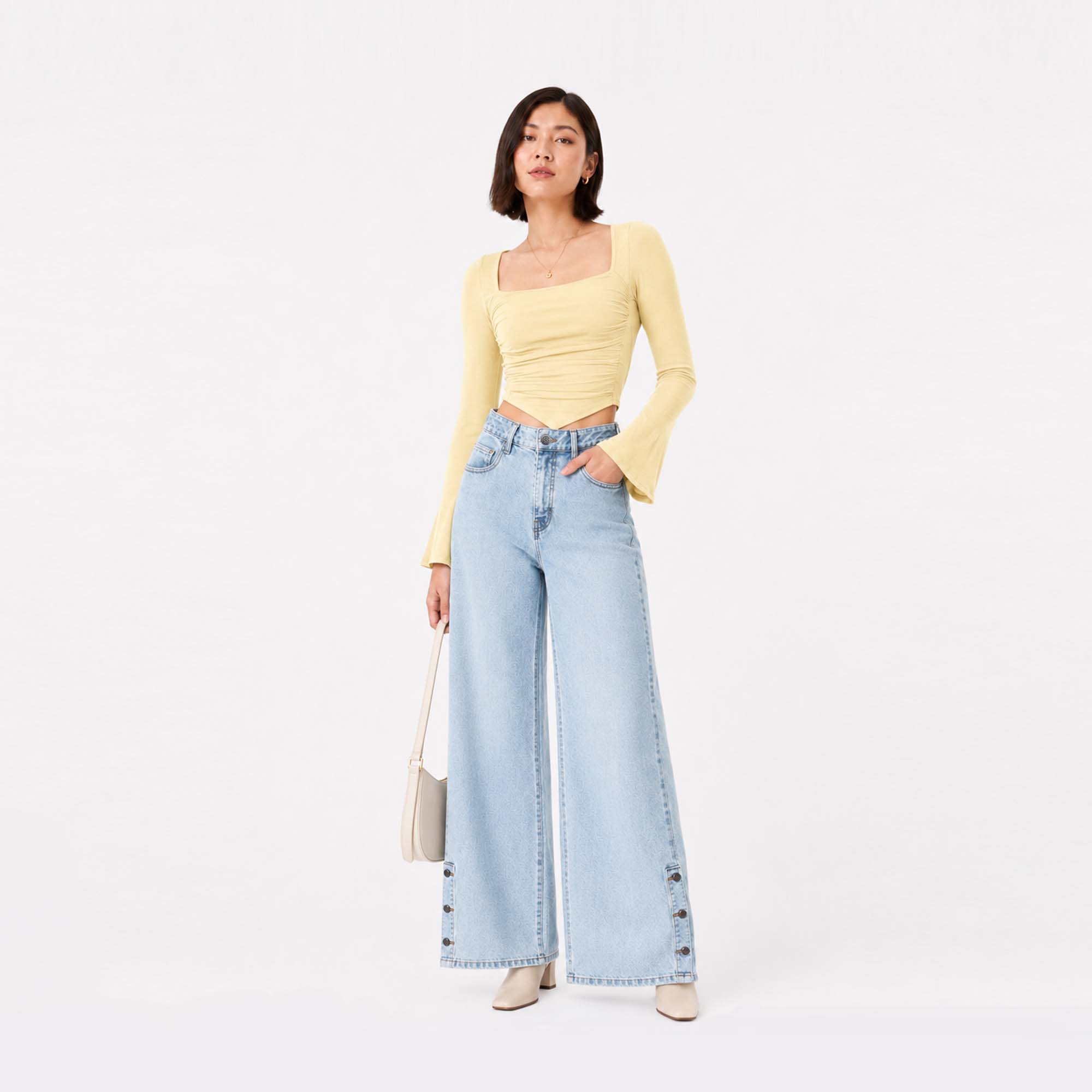 JEAN WIDELEG COTTONS JEANS MAIA PETITE - 1
