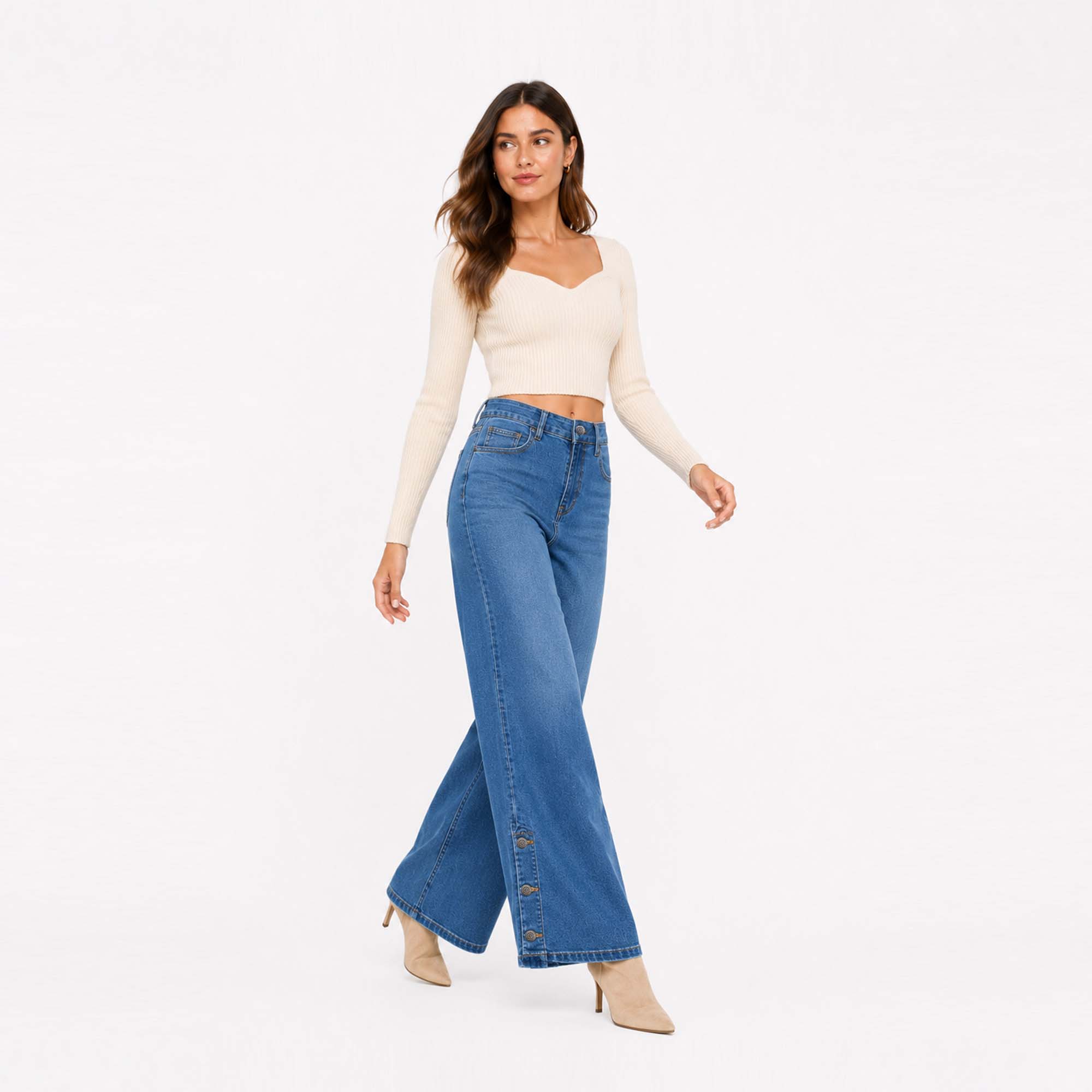 JEAN WIDELEG COTTONS JEANS MAIA PETITE - 1