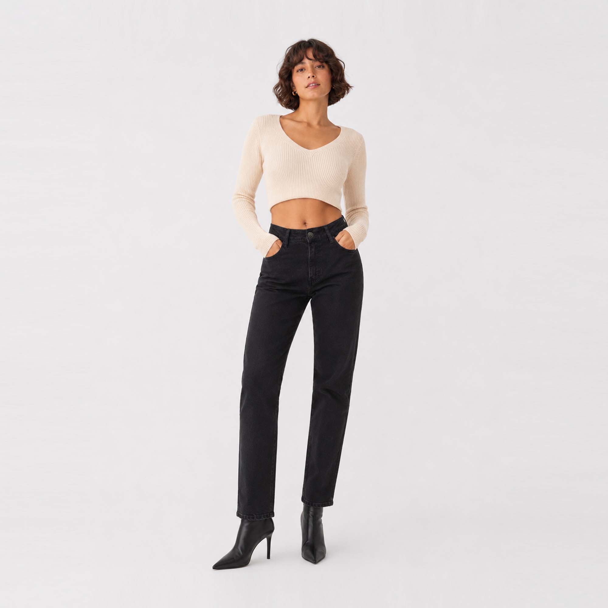 JEAN MOM - STRAIGHT COTTONS JEANS LARA - 1