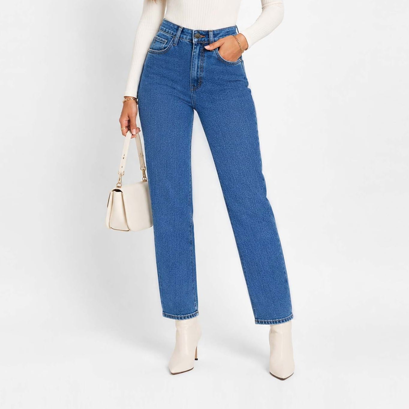 JEAN MOM - STRAIGHT COTTONS JEANS LARA - 1