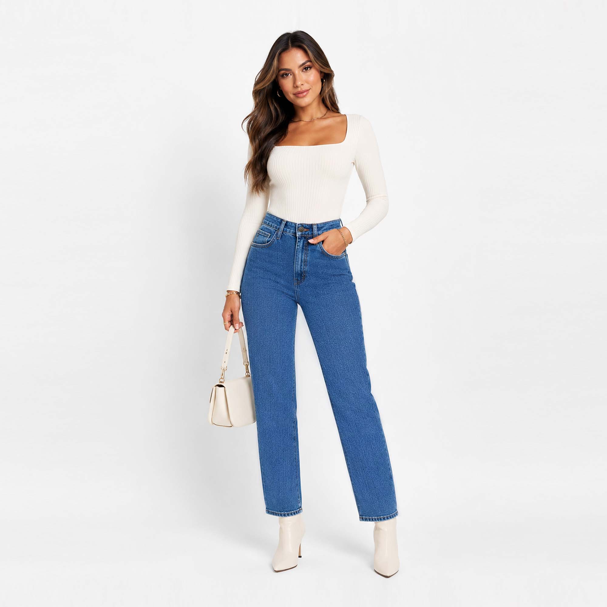 JEAN MOM - STRAIGHT COTTONS JEANS LARA - 2