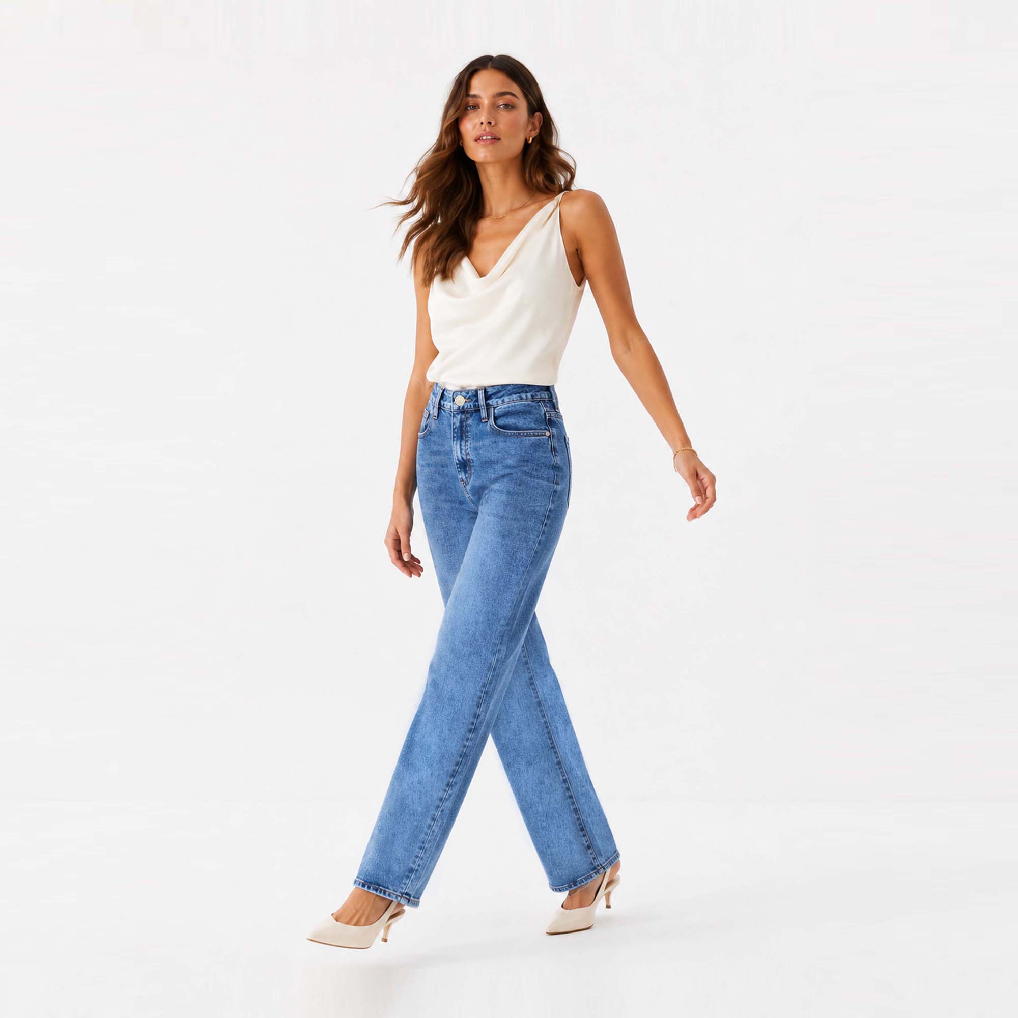 JEAN STRAIGHT COTTONS JEANS PARA MUJER MAR PETITE - 3