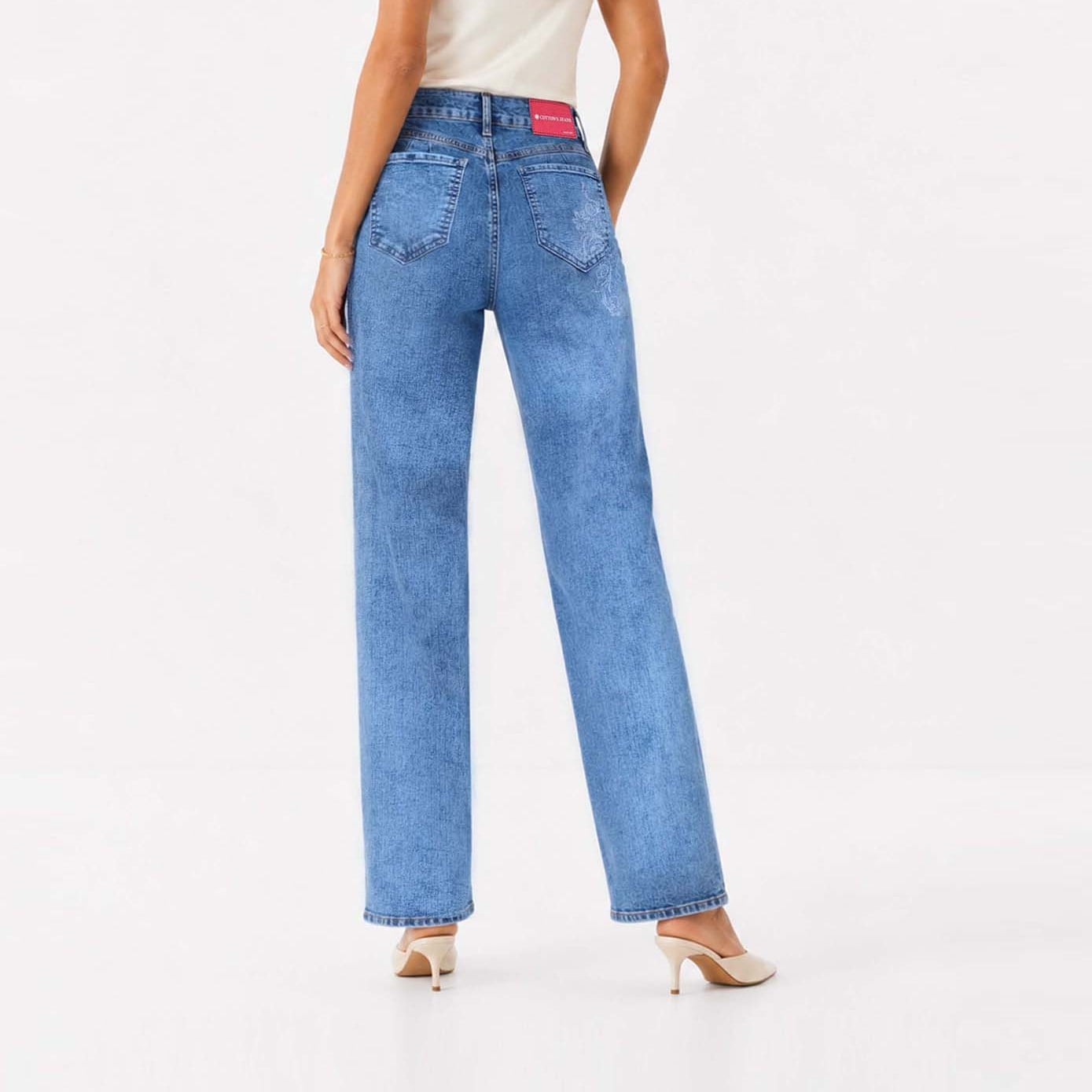 JEAN STRAIGHT COTTONS JEANS PARA MUJER MAR PETITE - 4