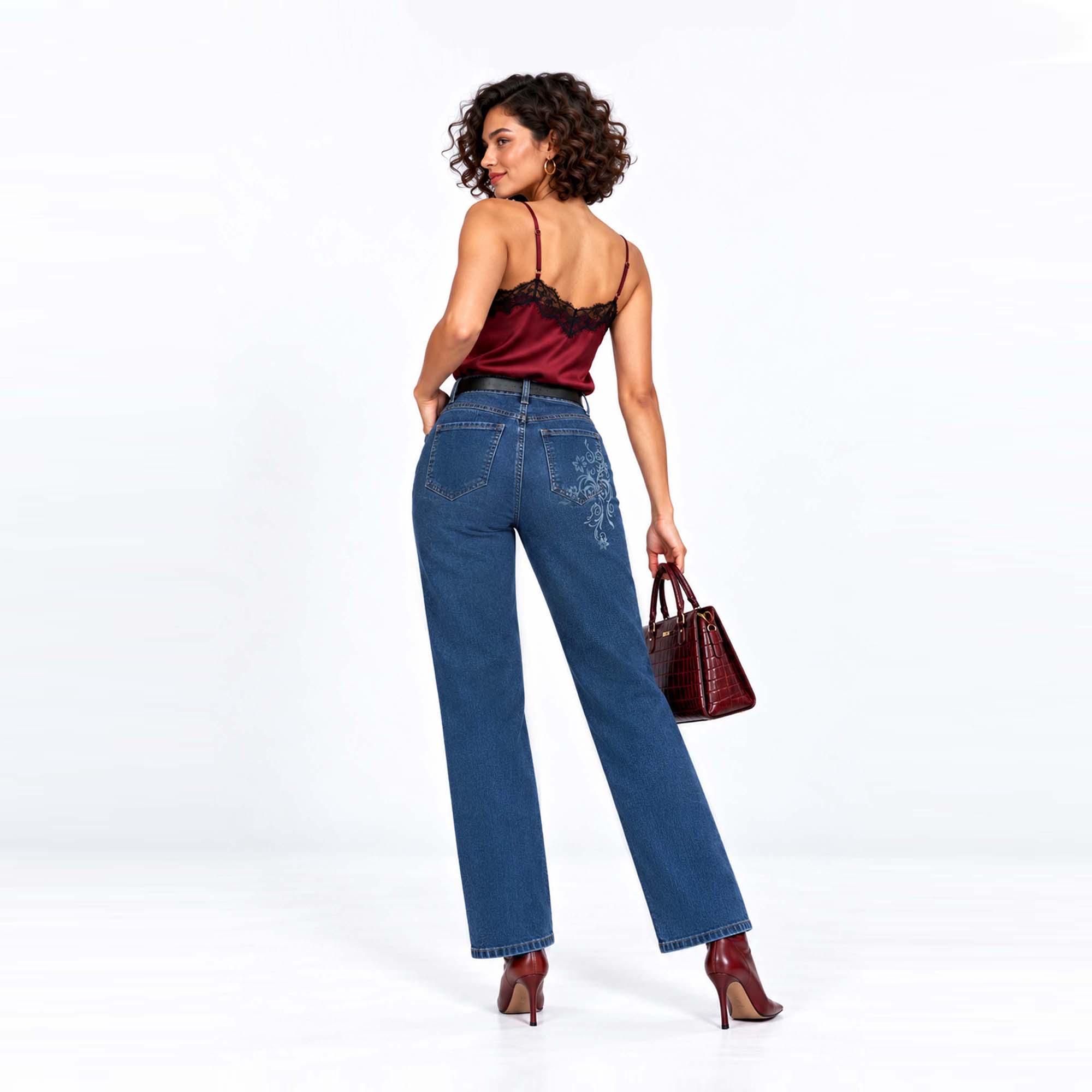 JEAN STRAIGHT COTTONS JEANS PARA MUJER MAR PETITE - 4