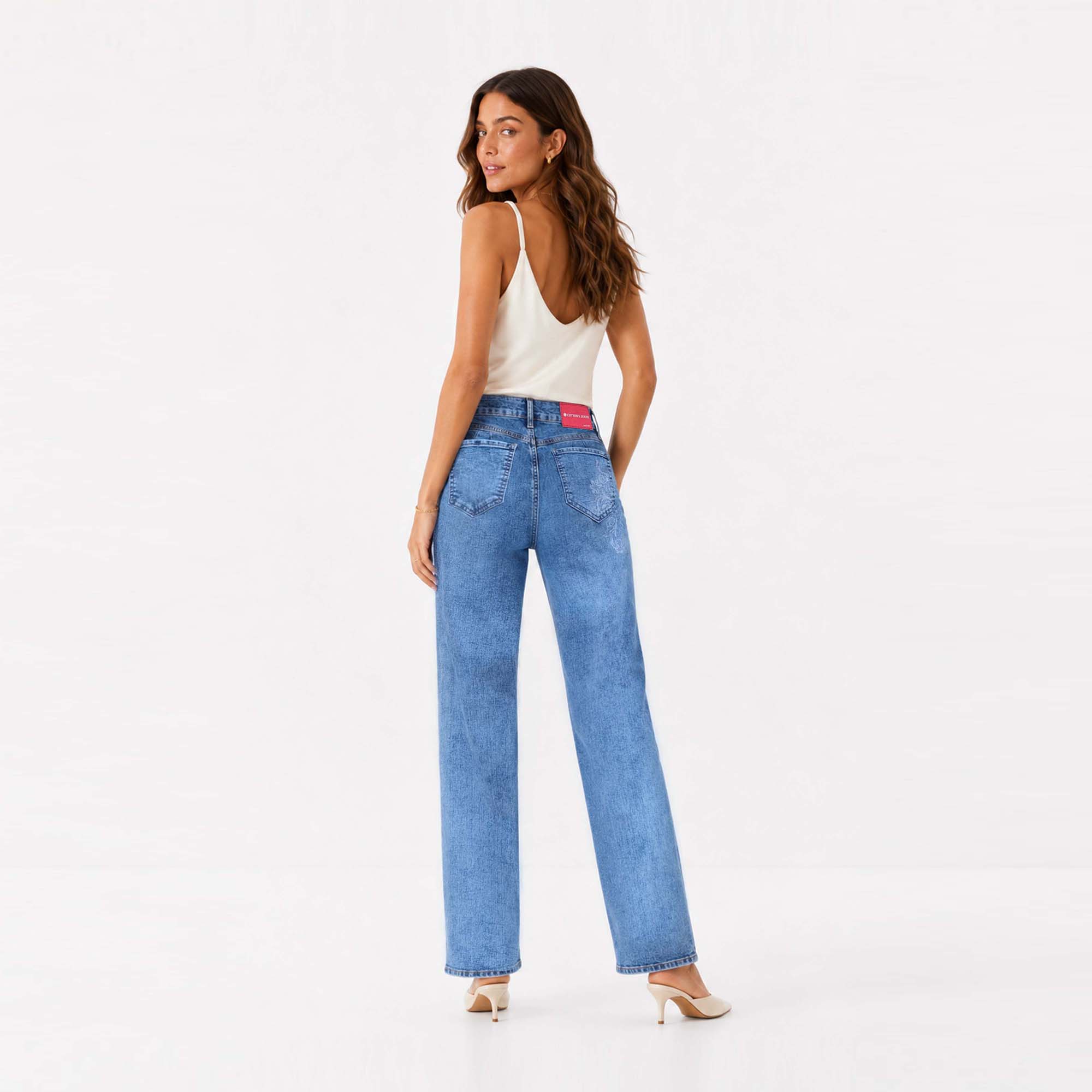 JEAN STRAIGHT COTTONS JEANS PARA MUJER MAR PETITE - 5