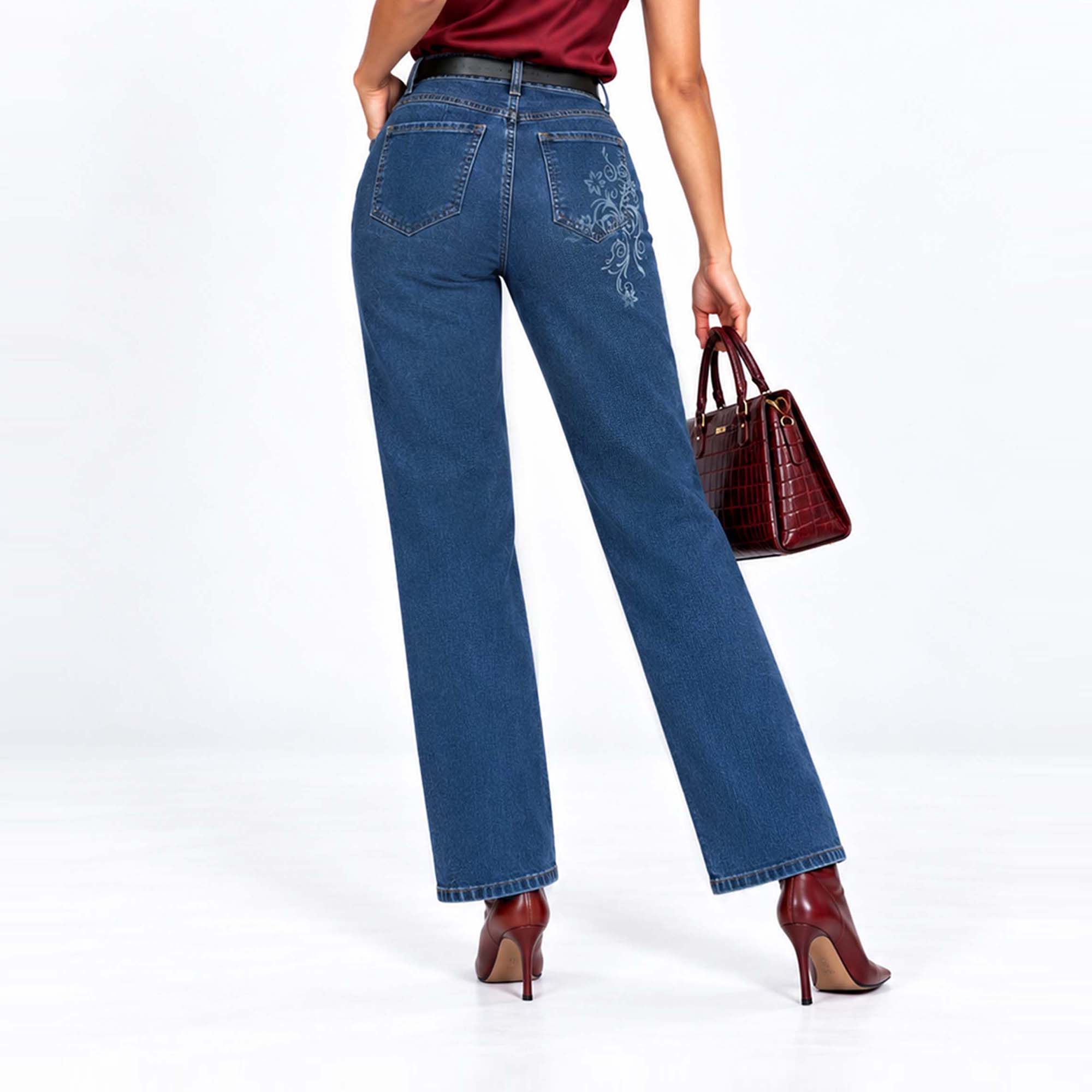 JEAN STRAIGHT COTTONS JEANS PARA MUJER MAR PETITE - 5
