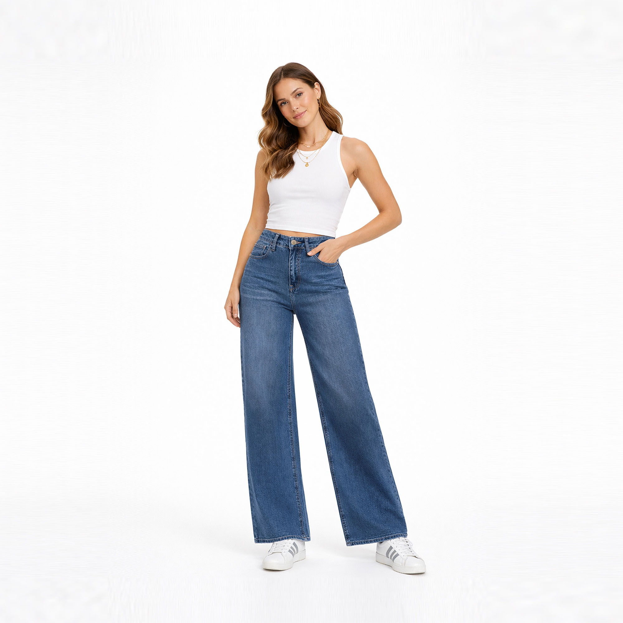 JEAN WIDE LEG PARA MUJER COTTONS JEANS ALIA PETITE - 1
