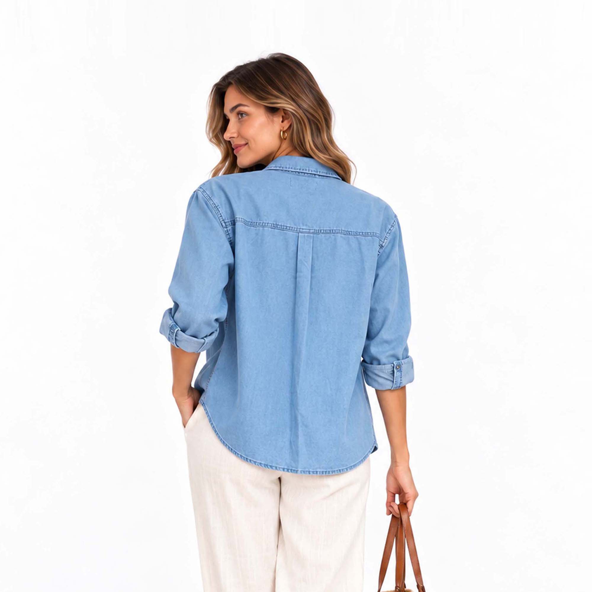 BLUSA STRAIGHT PARA MUJER COTTONS JEANS SILVI - 4