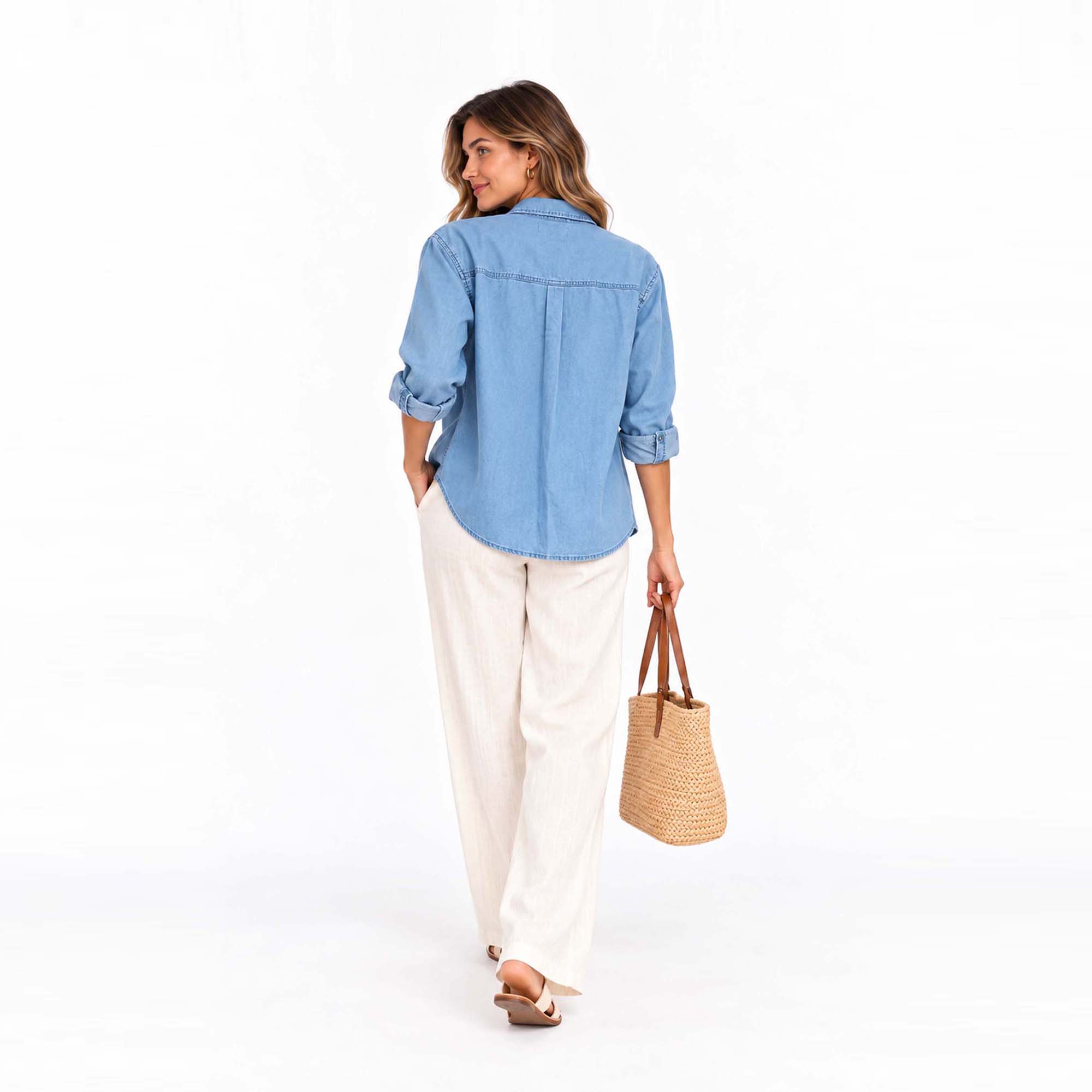 BLUSA STRAIGHT PARA MUJER COTTONS JEANS SILVI - 5
