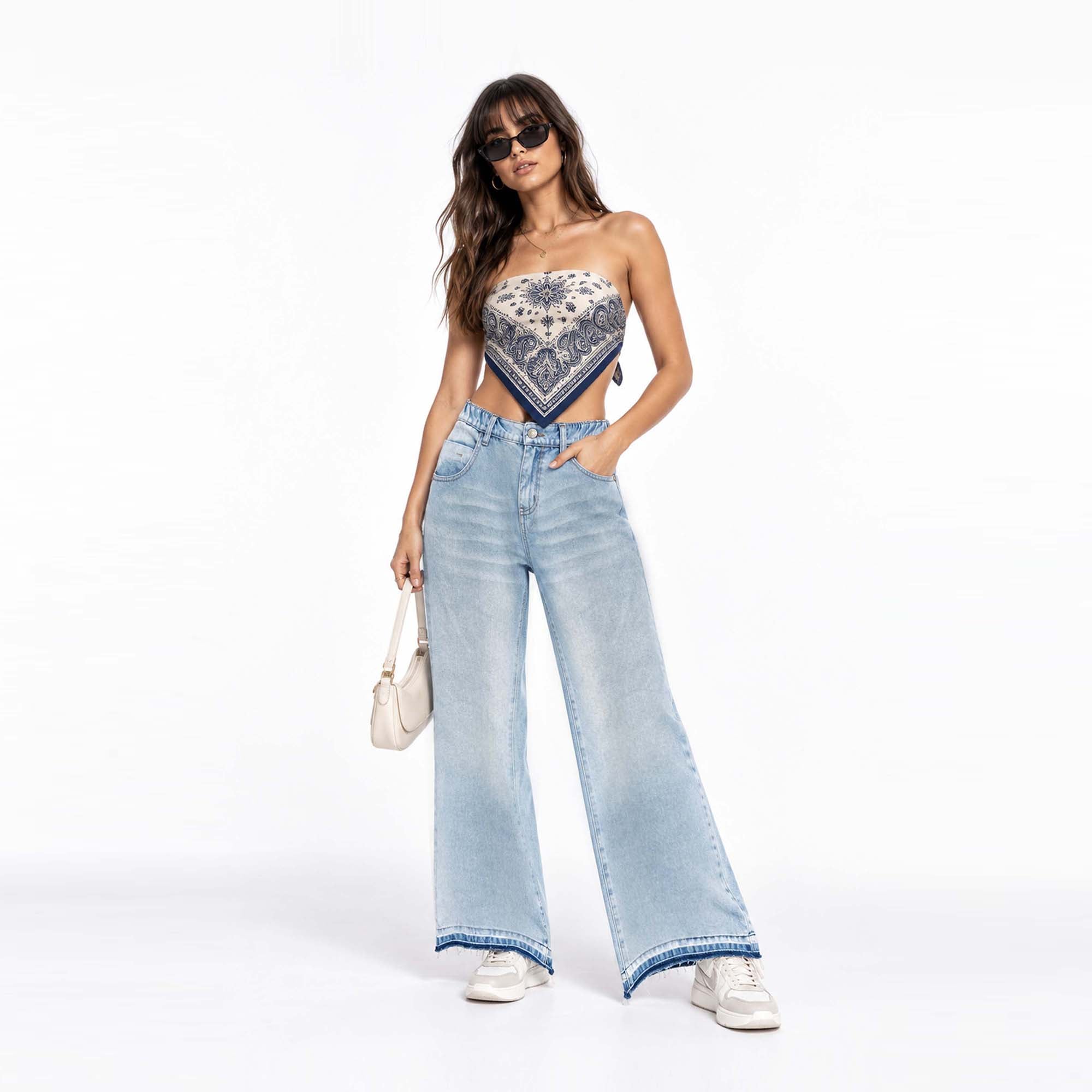 JEAN WIDE LEG PARA MUJER COTTONS JEANS MILU PETITE - 1