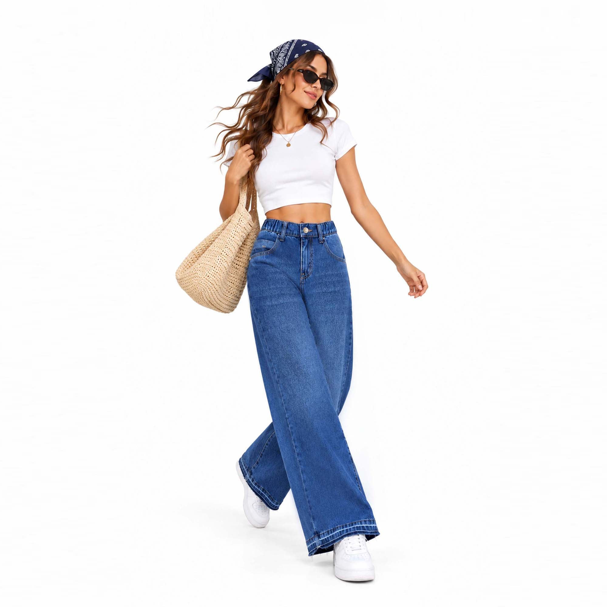 JEAN WIDE LEG PARA MUJER COTTONS JEANS MILU PETITE - 3