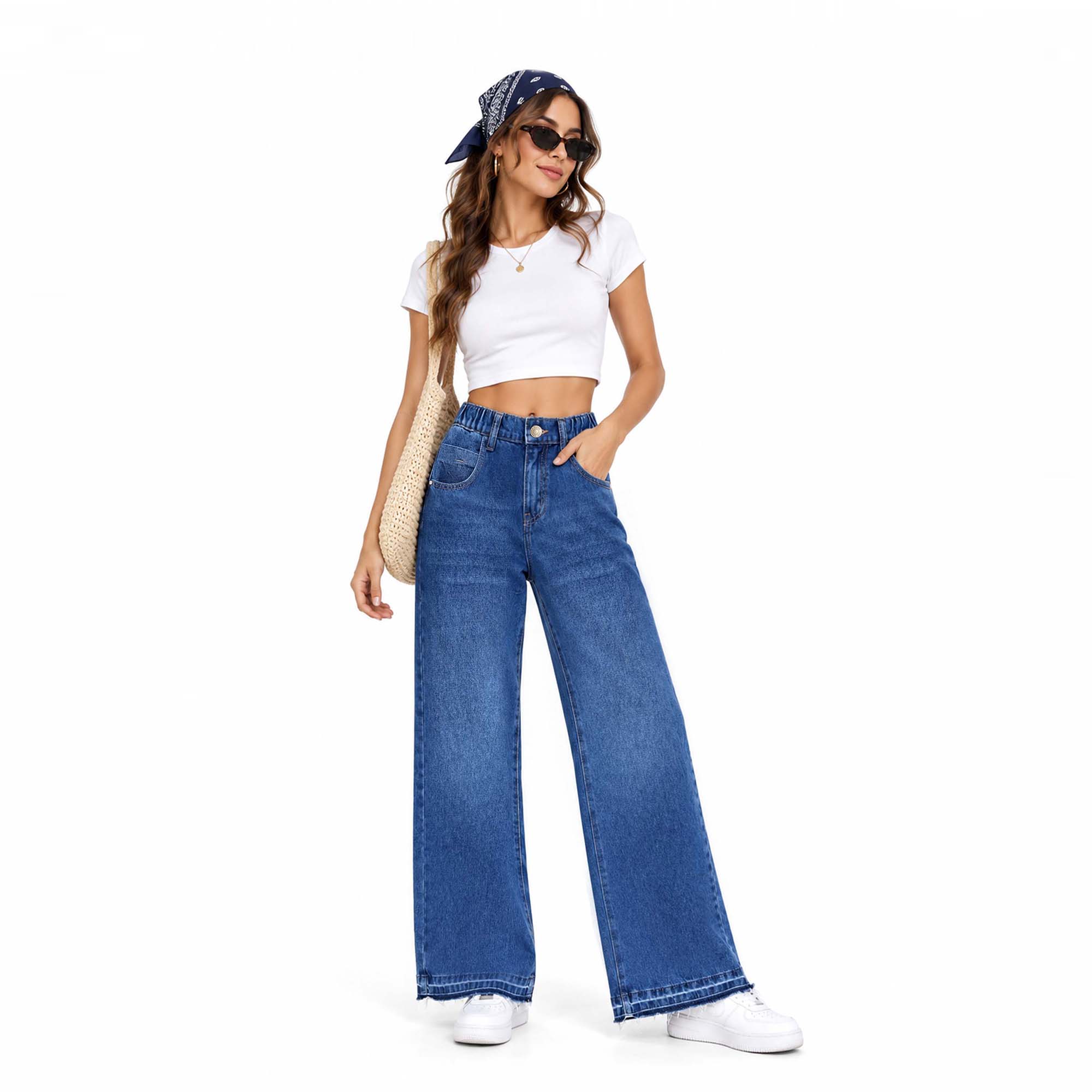 JEAN WIDE LEG PARA MUJER COTTONS JEANS MILU REGULAR - 1