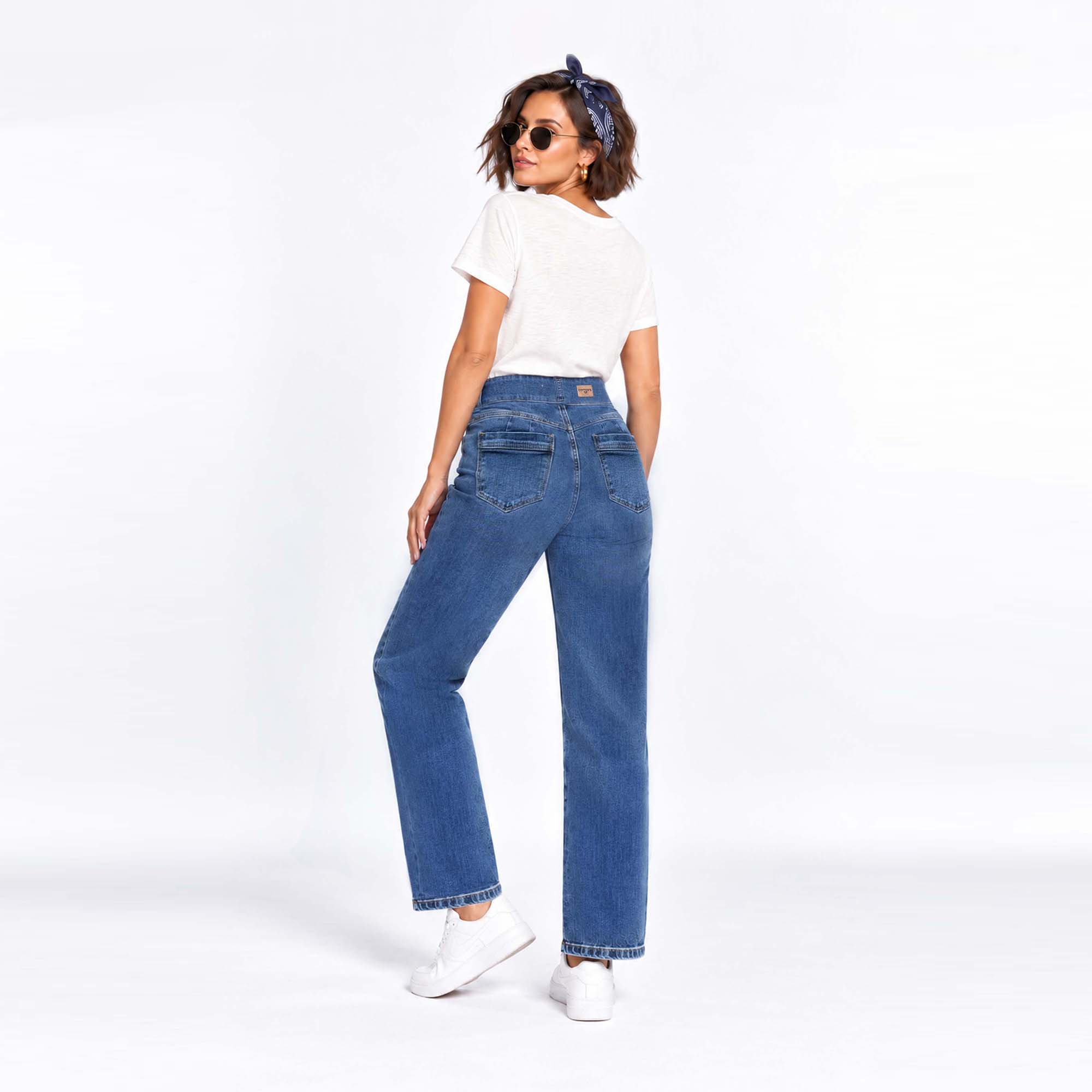 JEAN STRAIGHT PARA MUJER COTTONS JEANS ALINA REGULAR - 4