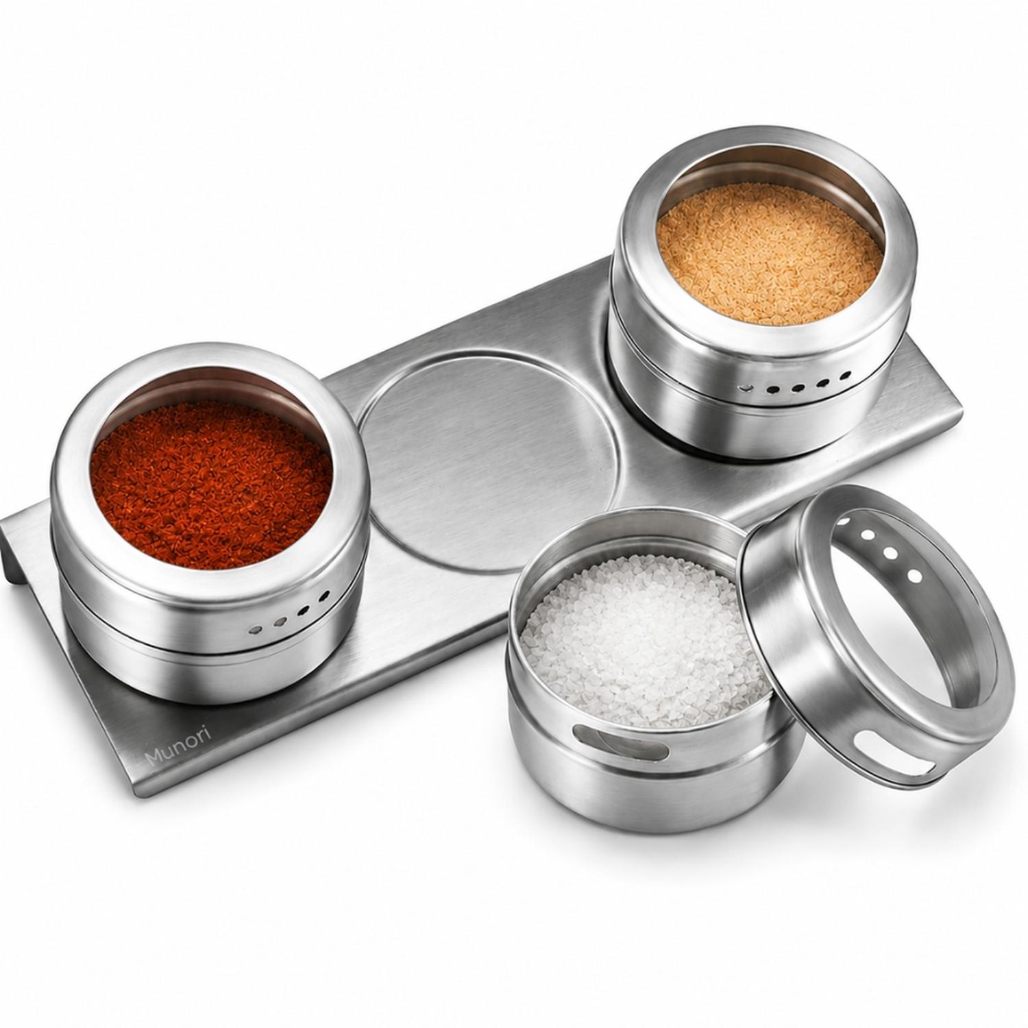 SET DE 3 CONDIMENTERO ESPECIERO IMANTADO CON SOPORTE 06E - 1
