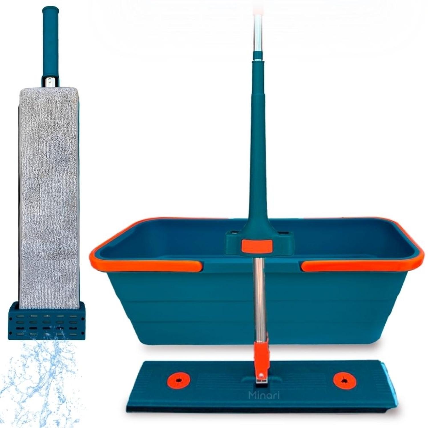 TRAPEADOR ESCURRIDOR CON BALDE EXTRA LARGE PREMIUM AZUL 85T - 1