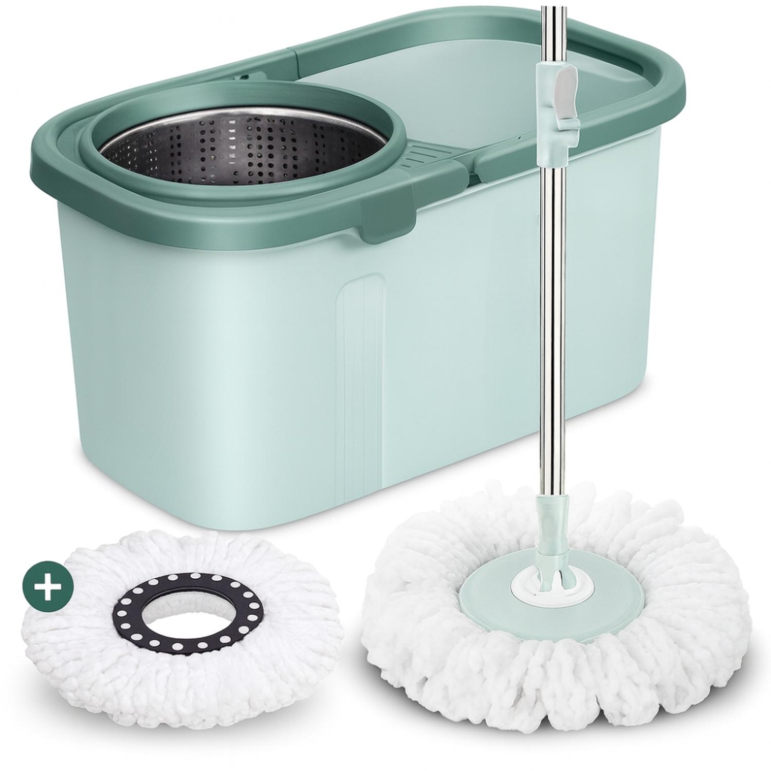 TRAPEADOR CENTRIFUGADOR CON BALDE ESCURRIDOR 360° VERDE T02V - 1