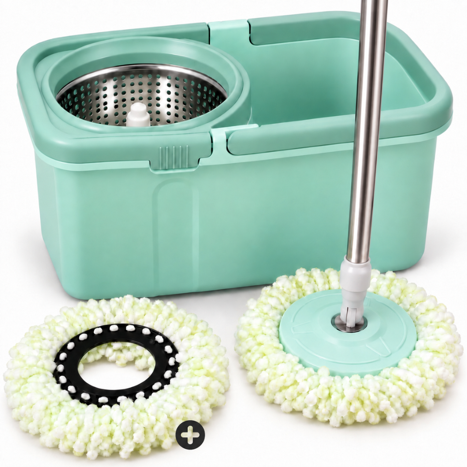 TRAPEADOR CENTRIFUGADOR CON BALDE ESCURRIDOR 360° VERDE T02V - 1