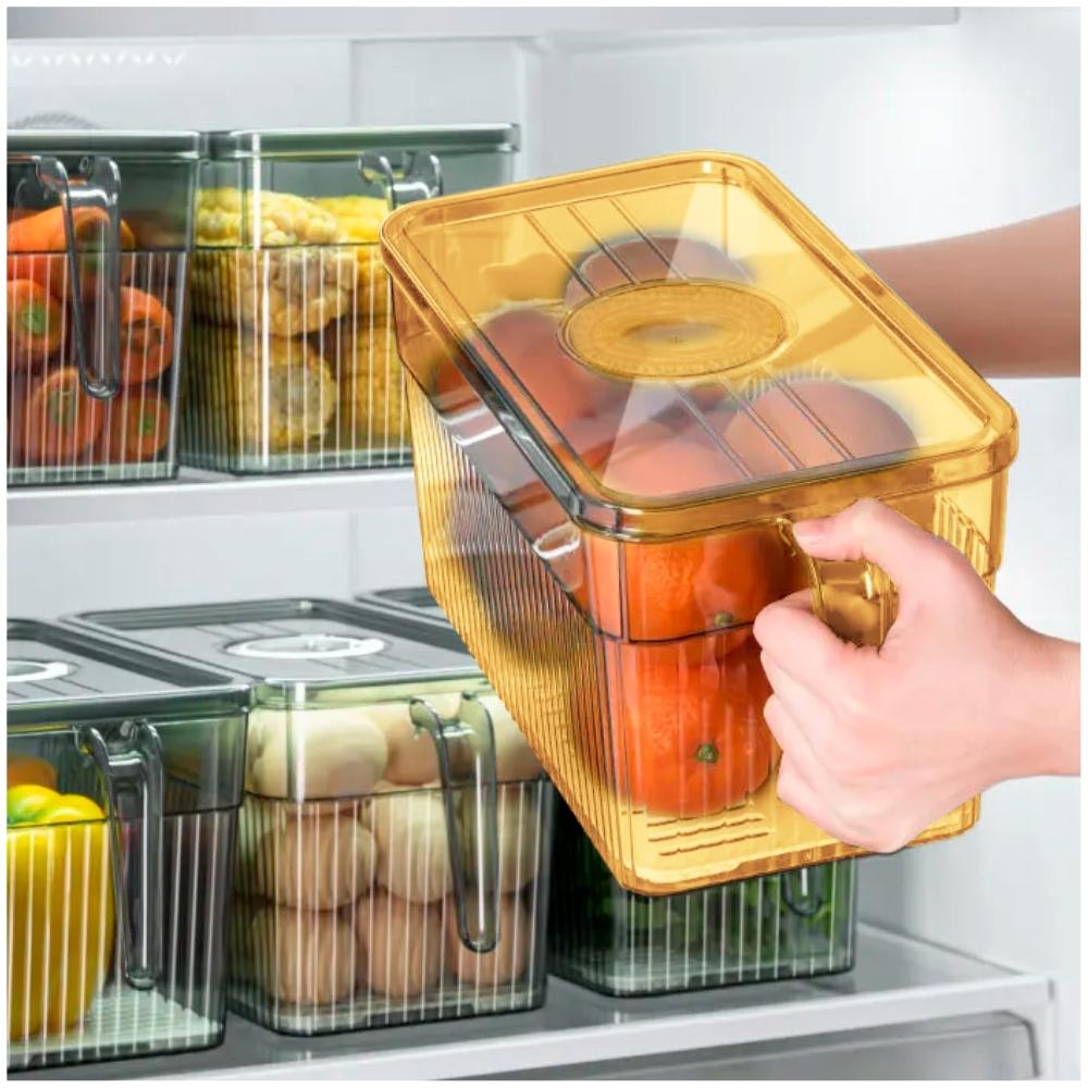 CONTENEDOR ORGANIZADOR DE FRUTAS Y VERDURAS RECIPIENTE CON TAPA AM T14 - 5