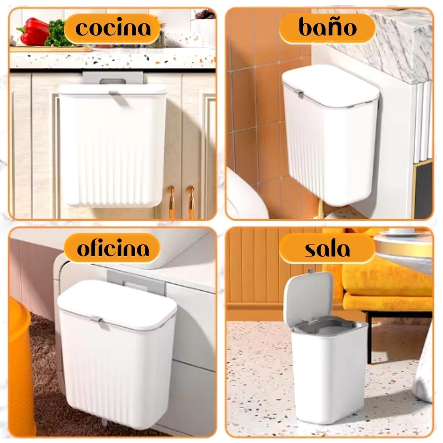 TACHO MINARI TB3 BLANCO BASURA COLGANTE TAPA MULTIUSOS - 5