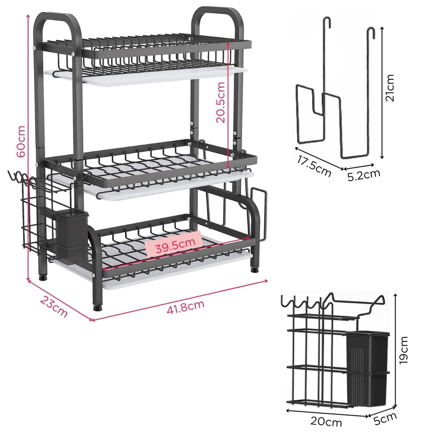 ESCURRIDOR ORGANIZADOR DE PLATOS PARA COCINA 3 NIVELES 20E - 6