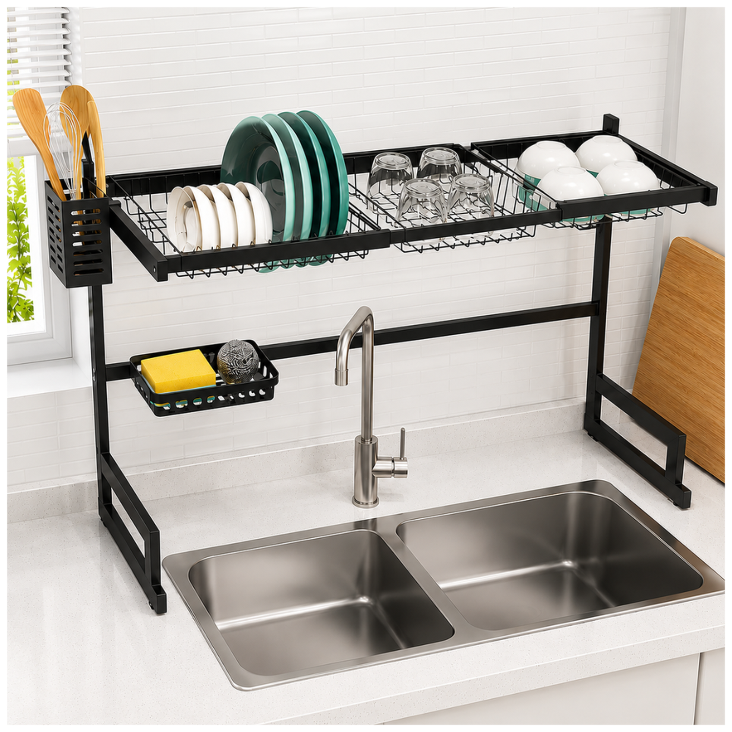 ESTANTE ORGANIZADOR ESCURRIDOR DE PLATOS PARA COCINA PREMIUM 85CM EP85 - 3