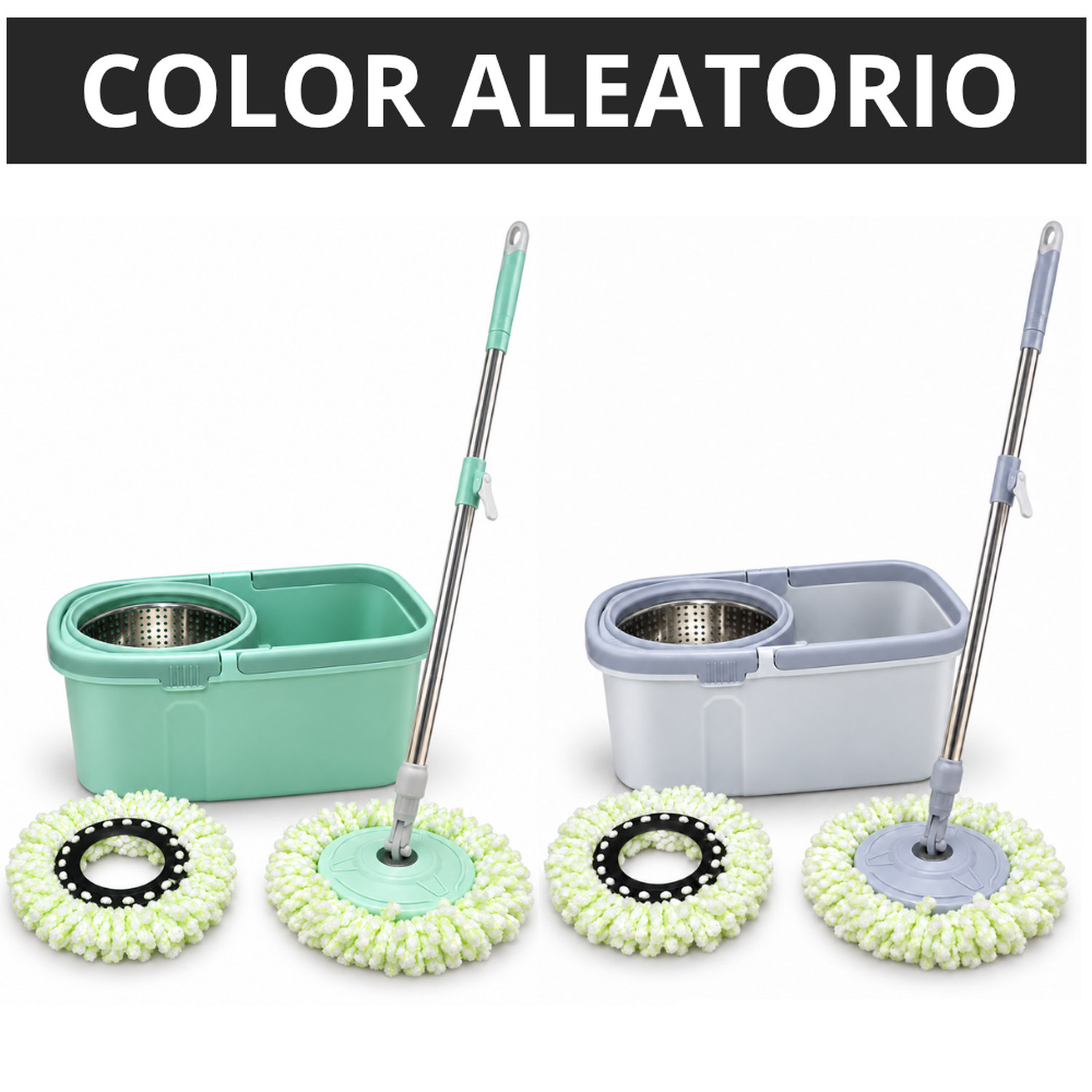 TRAPEADOR CENTRIFUGADOR CON BALDE ESCURRIDOR 360° T02V - COLOR ALEATORIO - 2