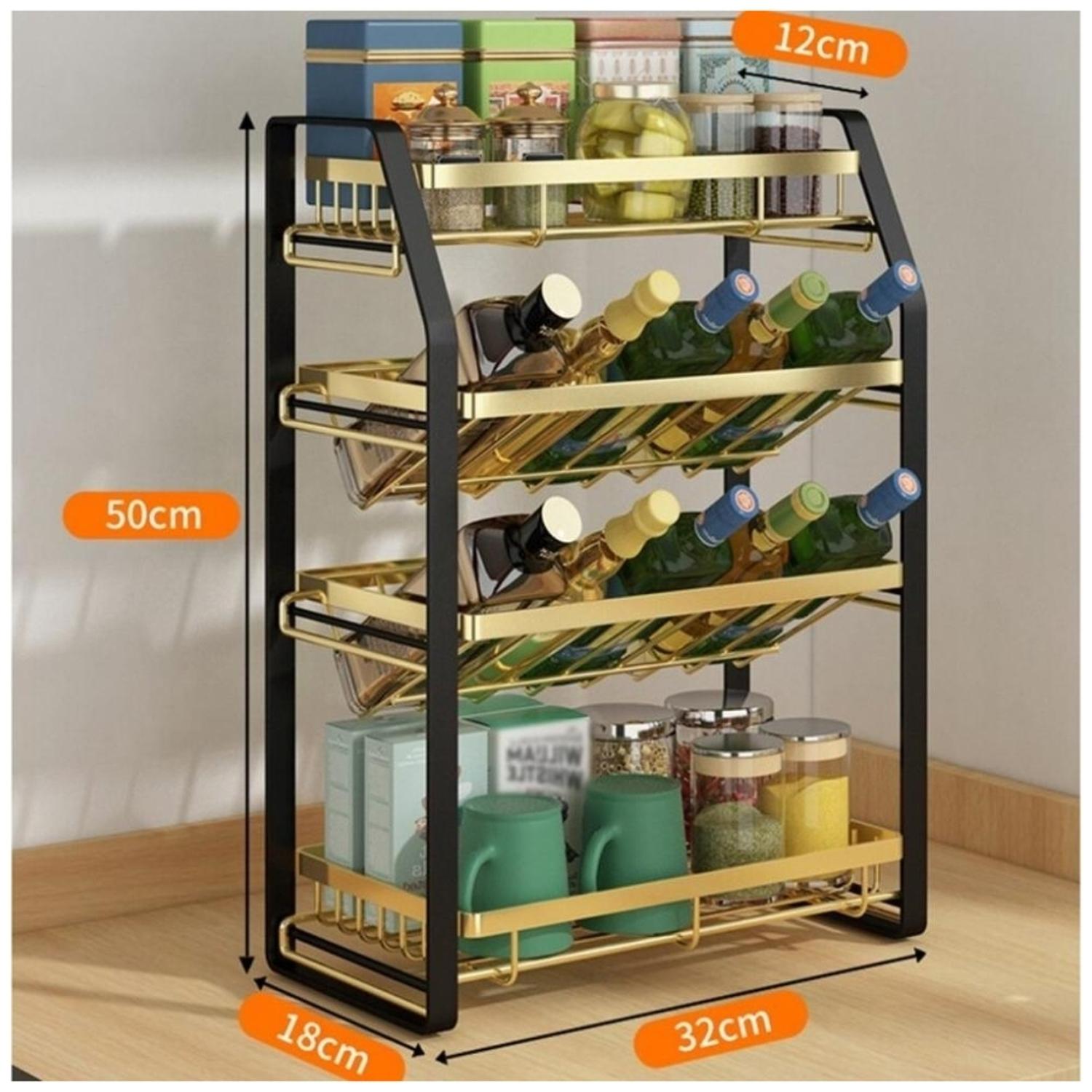 ESTANTE ORGANIZADOR DE COCINA ALACENA 4 NIVELES DORADO 65V - 2