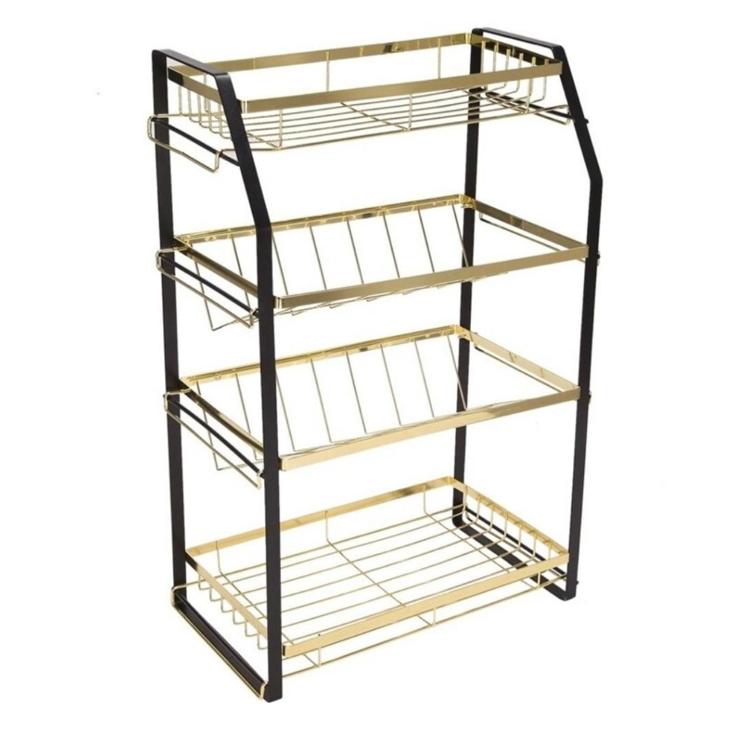 ESTANTE ORGANIZADOR DE COCINA ALACENA 4 NIVELES DORADO 65V - 4