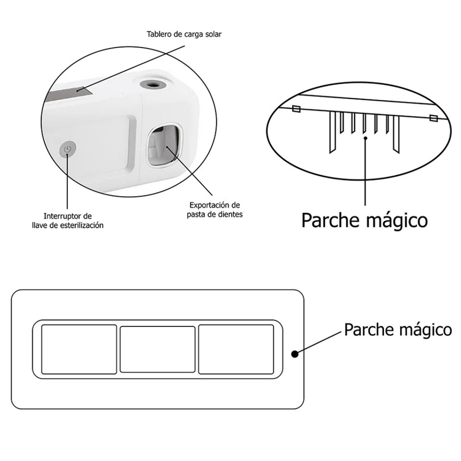 PORTA CEPILLOS CON DISPENSADOR Y ESTERILIZADOR UV RECARGABLE DC30 - 5