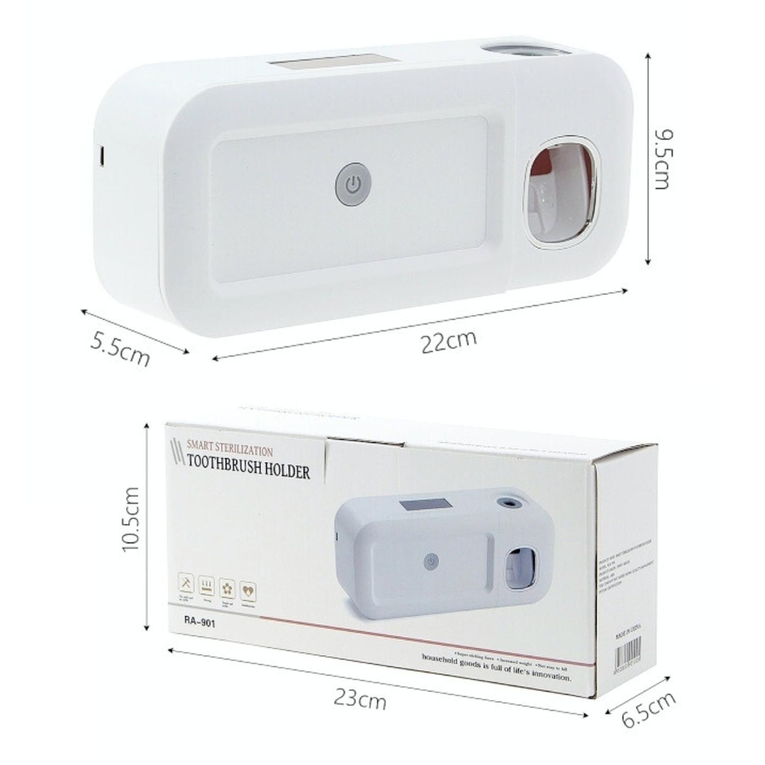 PORTA CEPILLOS CON DISPENSADOR Y ESTERILIZADOR UV RECARGABLE DC30 - 6