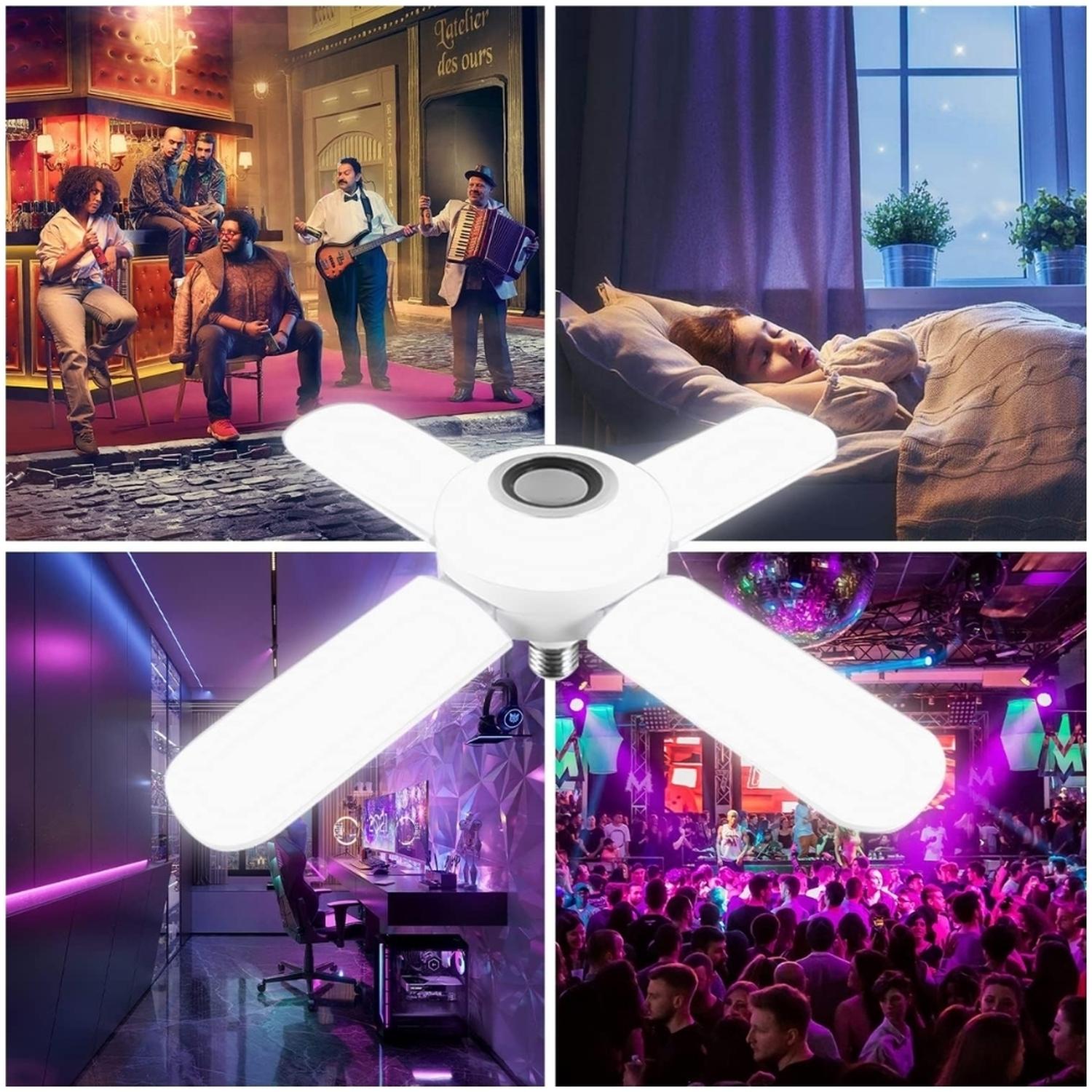FOCO PARLANTE RGB LUZ LED MULTICOLOR 4 ASPAS CON BLUETOOTH 5.0 G50 - 4