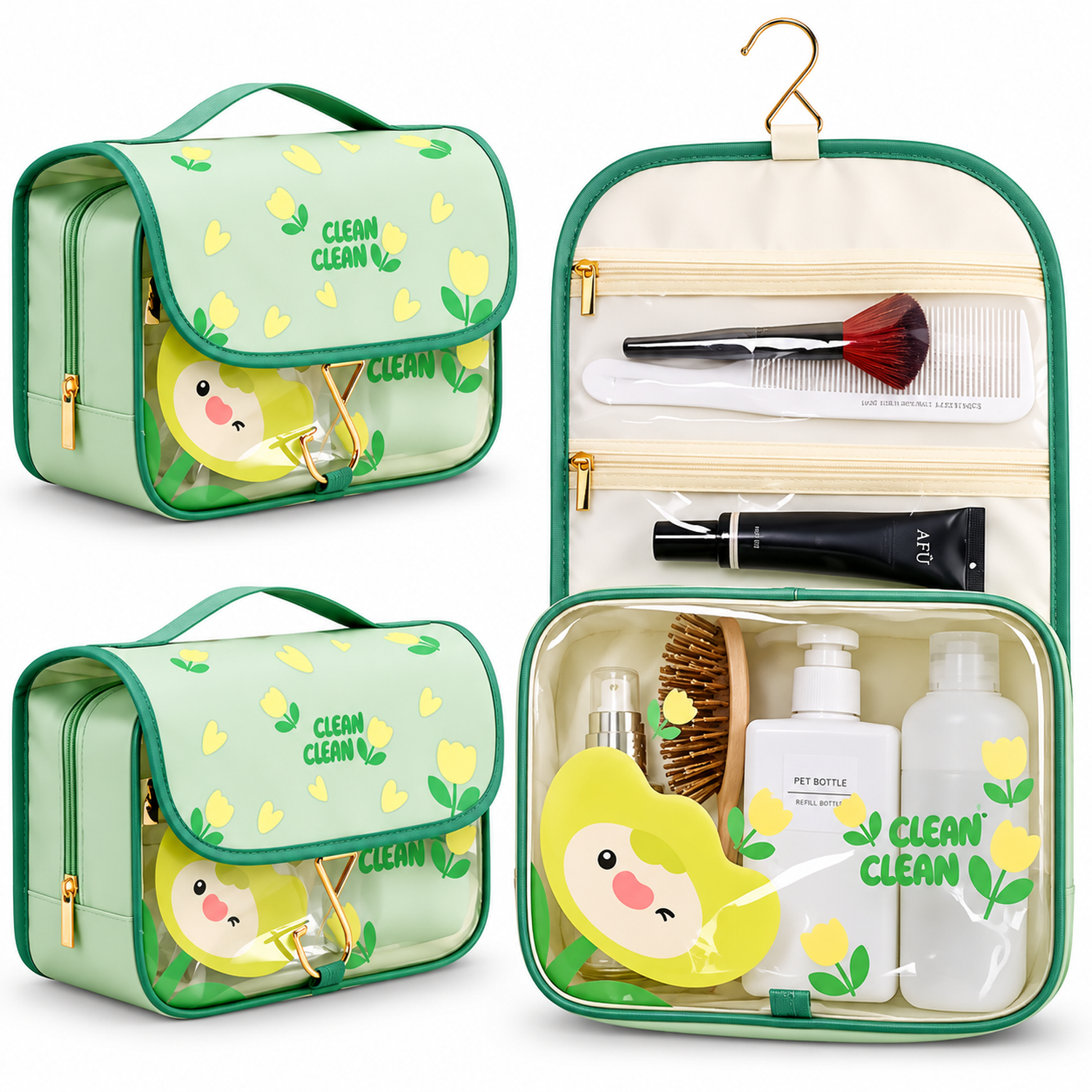 PACK X3 NECESER ORGANIZADOR DE MAQUILLAJE COSMÉTICOS VD 26N - 1