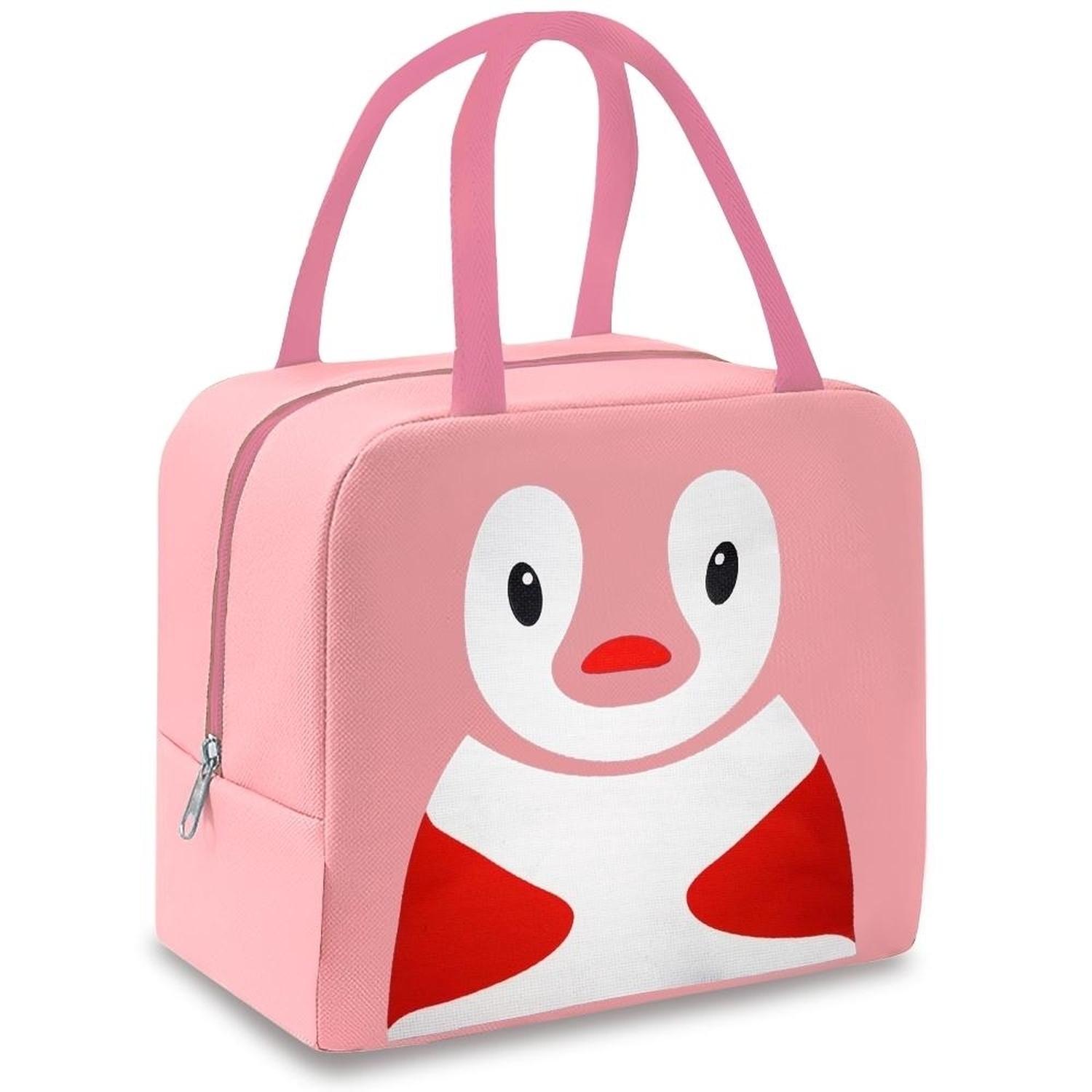 LONCHERA TÉRMICA PARA NIÑOS DISEÑO PINGÜINO ROSADO 067L - 1