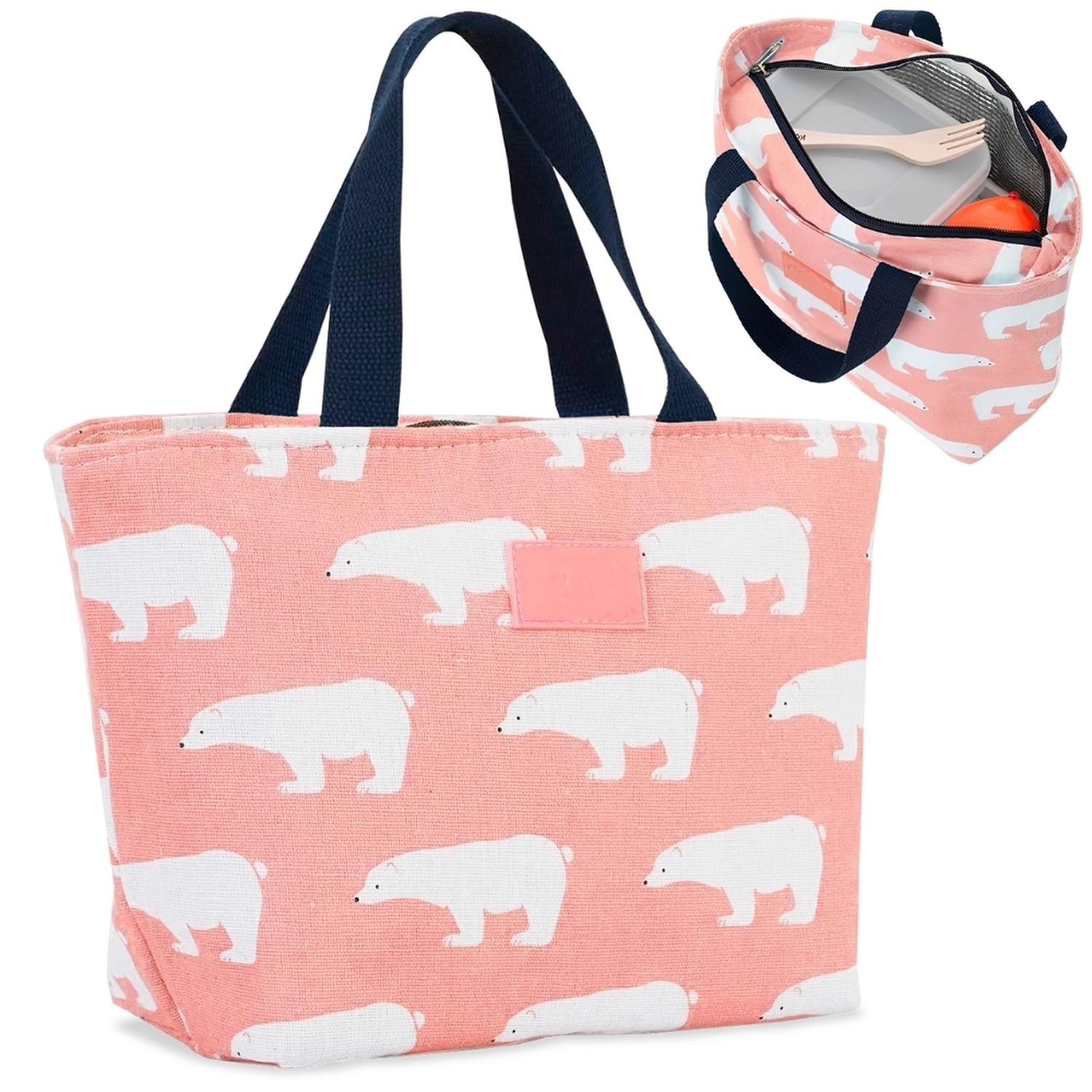 LONCHERA TÉRMICA DE ALIMENTOS BOLSO IMPERMEABLE OSO ROSA 17L - 1