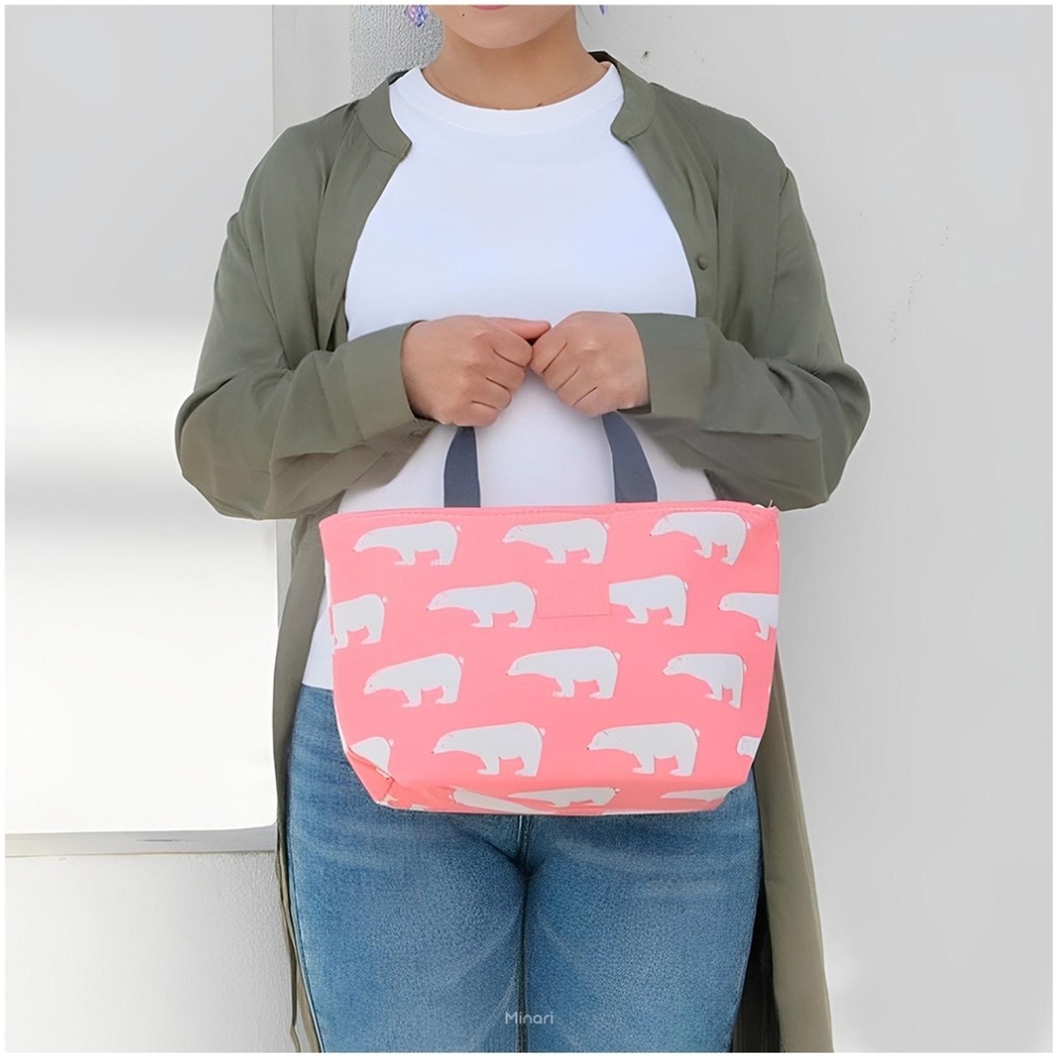 LONCHERA TÉRMICA DE ALIMENTOS BOLSO IMPERMEABLE OSO ROSA 17L - 3