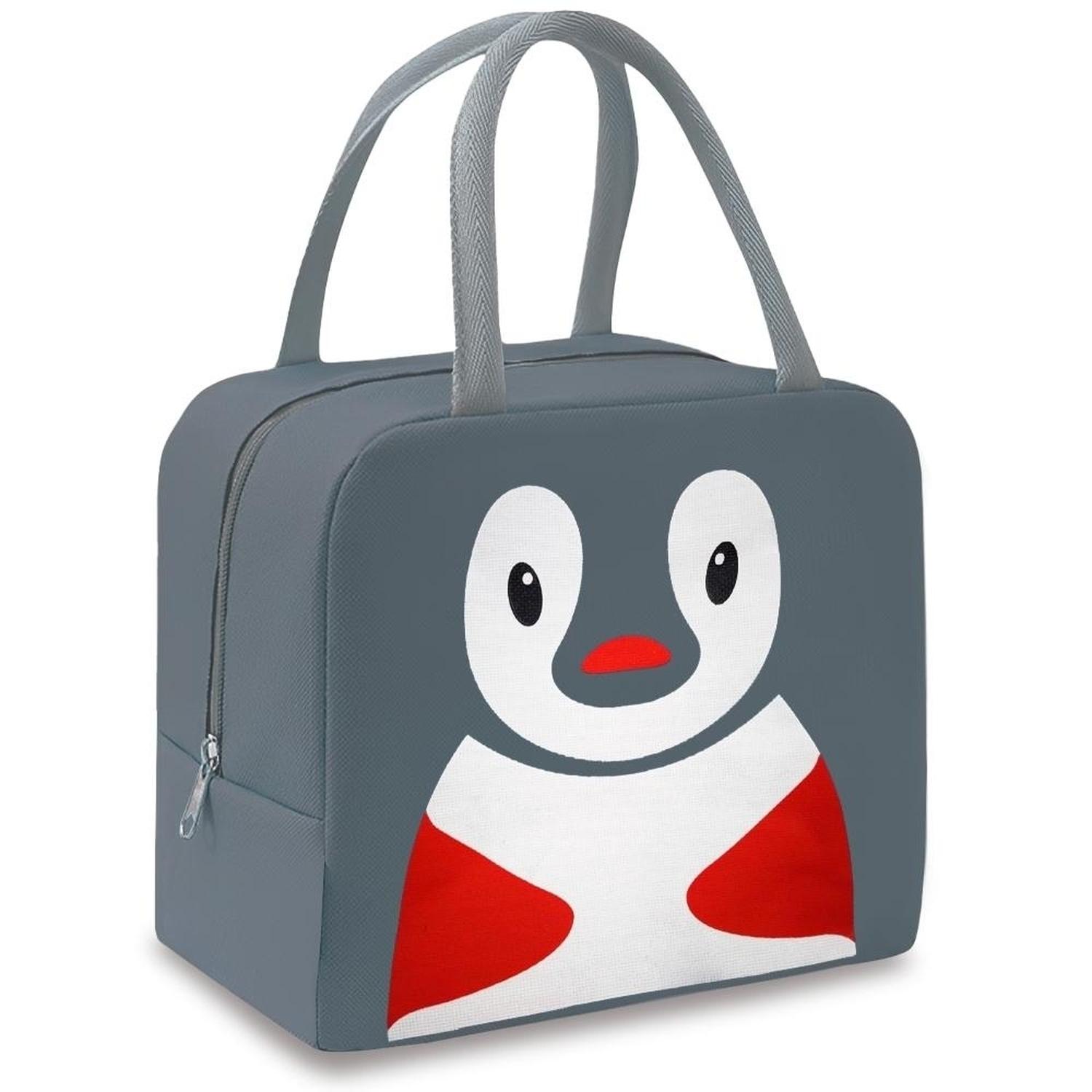 LONCHERA TÉRMICA PARA NIÑOS DISEÑO PINGÜINO GRIS 067L - 1