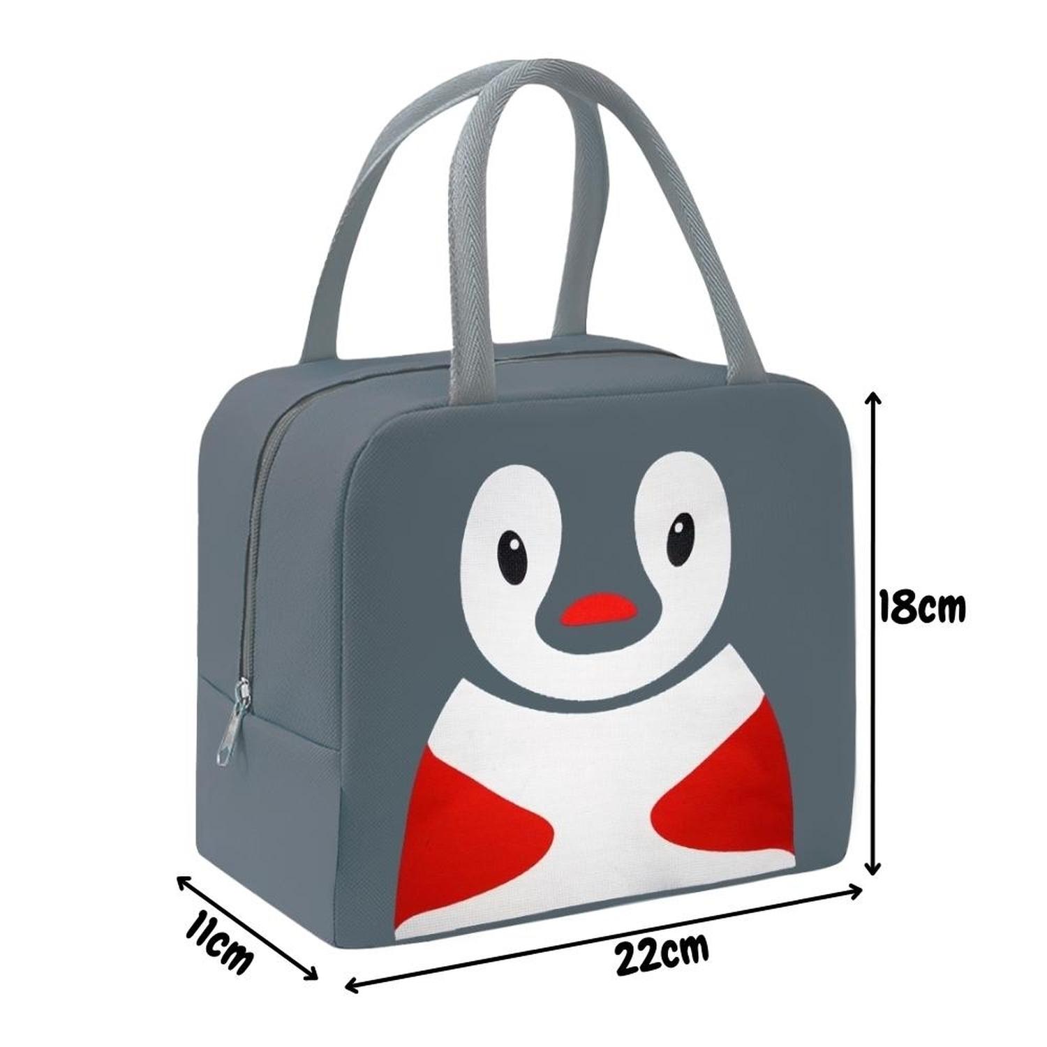 LONCHERA TÉRMICA PARA NIÑOS DISEÑO PINGÜINO GRIS 067L - 4