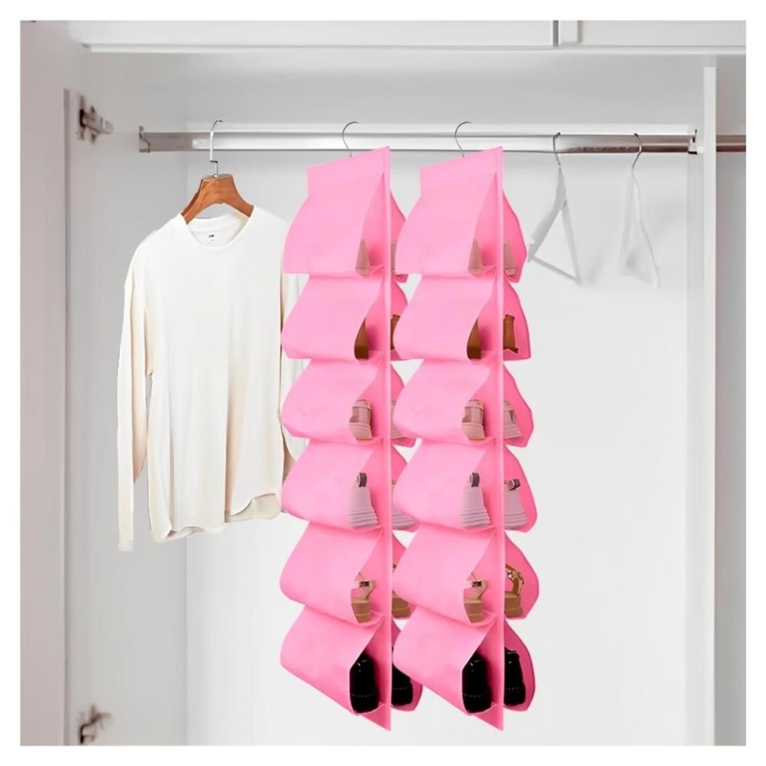 COLGADOR ORGANIZADOR DE ZAPATOS PARA CLOSET ROSA 019C - 2