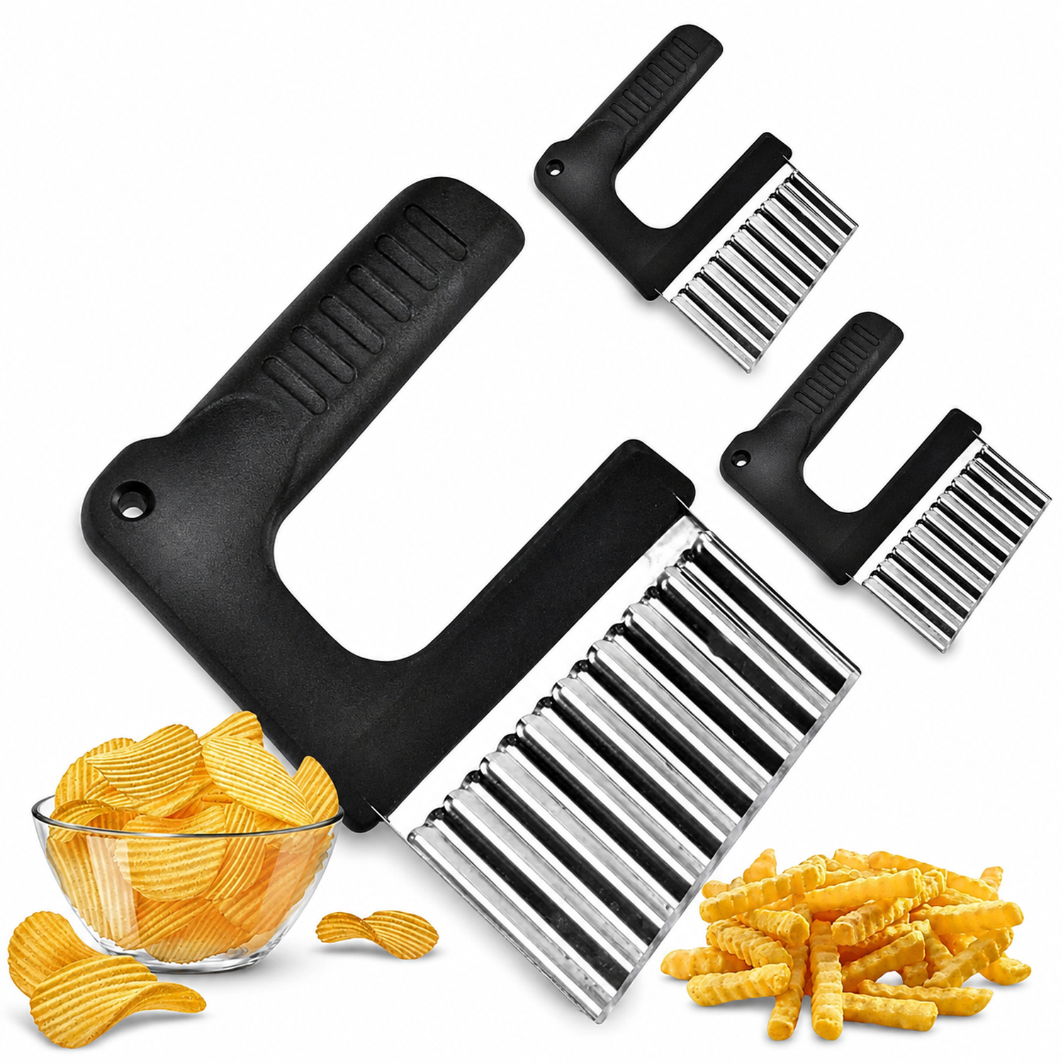 PACK X3 CUCHILLO CORTE ONDULADO PARA PAPAS FRITAS 03C - 1