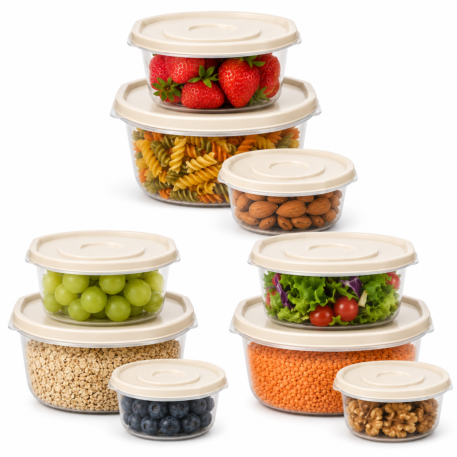 PACK X3 SET 3 TÁPER RECIPIENTE CONTENEDOR PARA ORGANIZAR ALIMENTOS 32V - 1