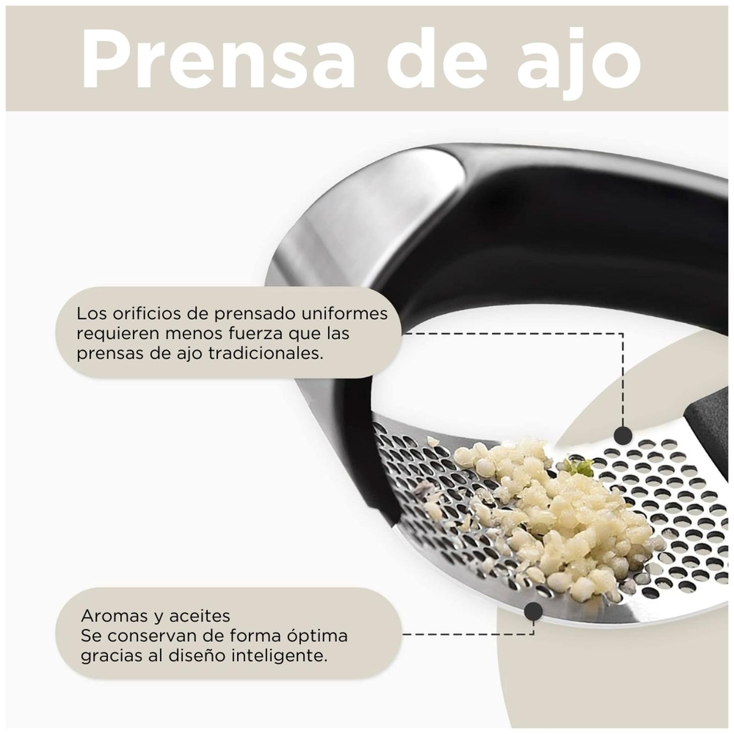 PACK X3 TRITURADOR PRENSADOR DE AJOS PICADOR ACERO INOXIDABLE 118T - 2
